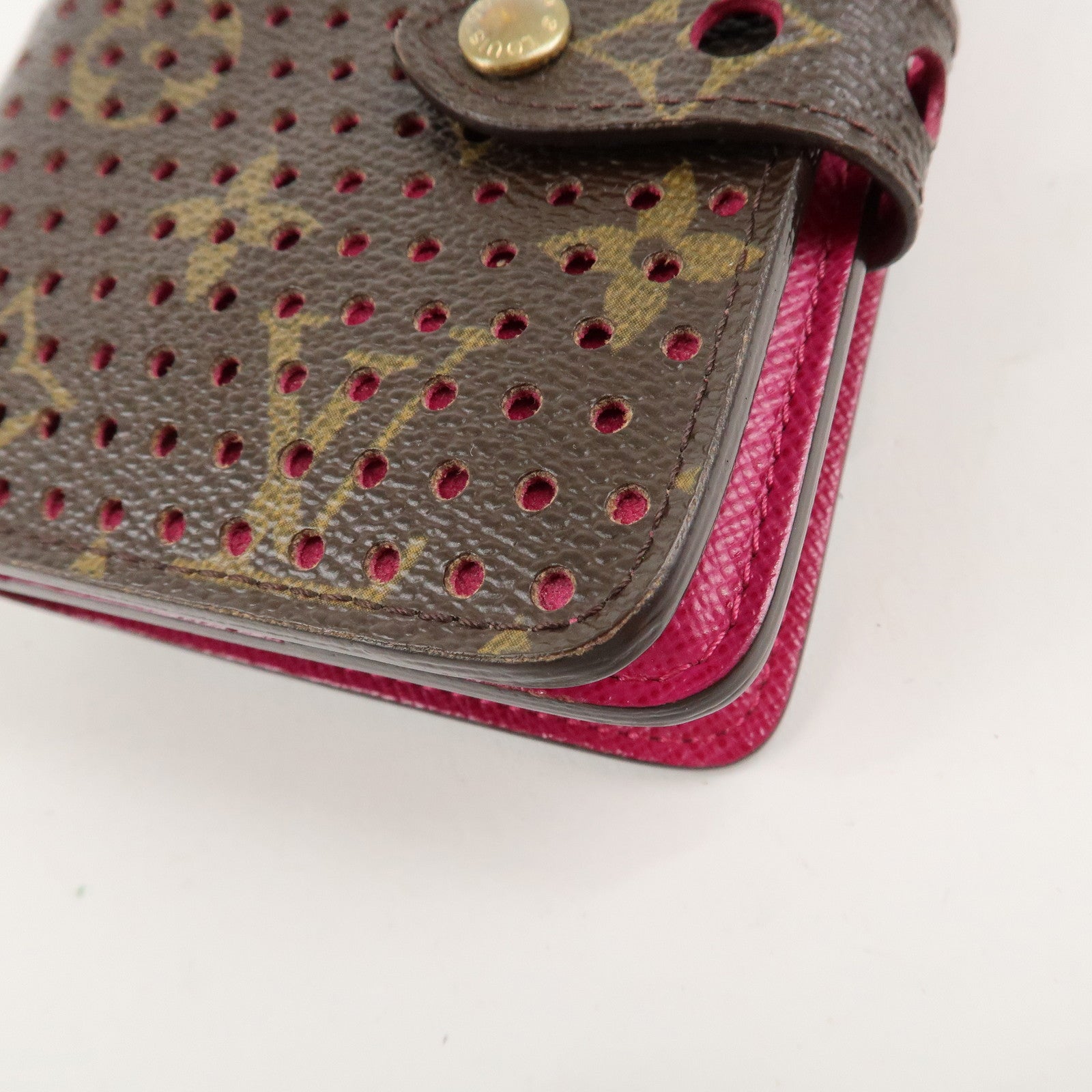 Louis Vuitton Monogram Perfor Compact Zip Fuchsia M95188