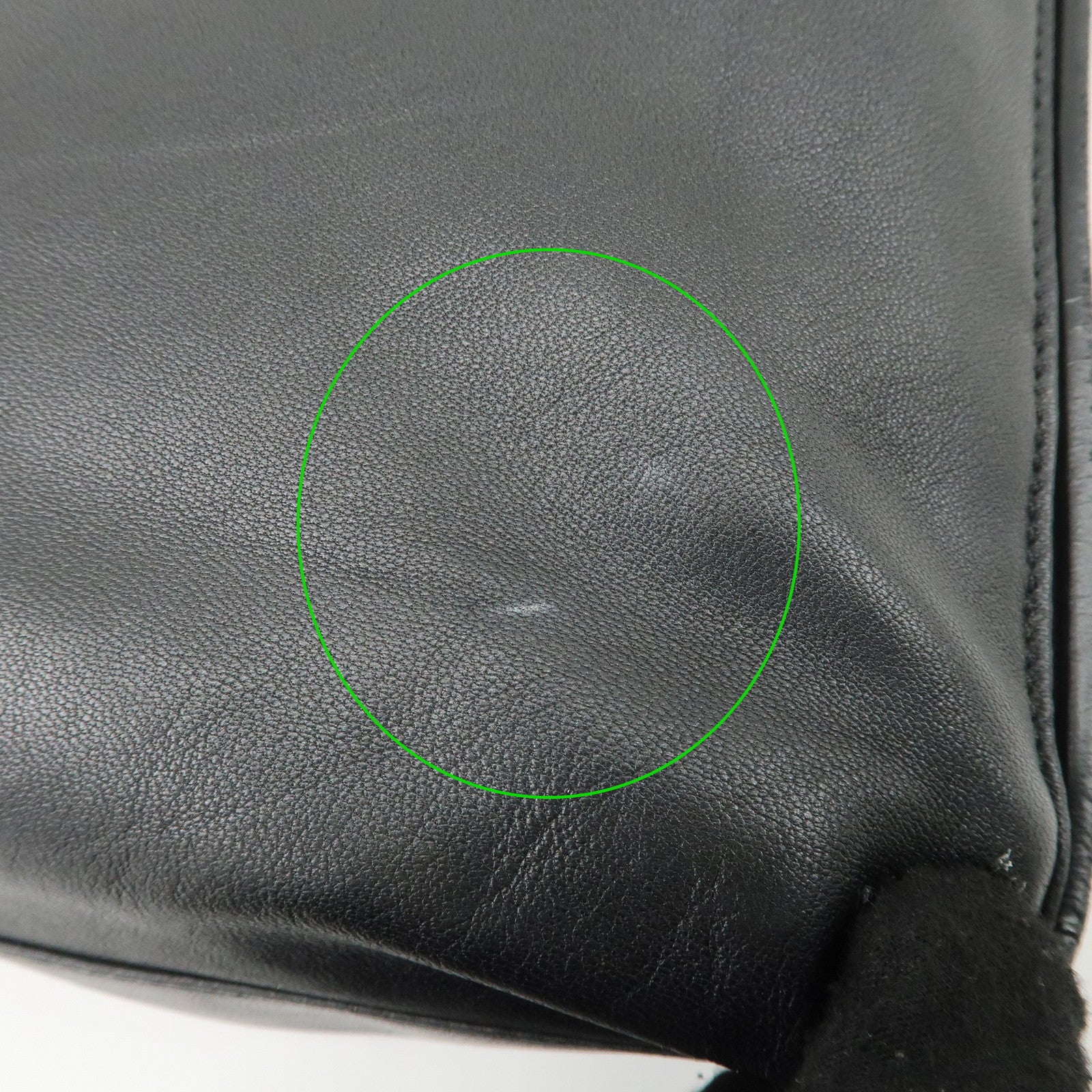 LOEWE Leather Shoulder Bag Black Used