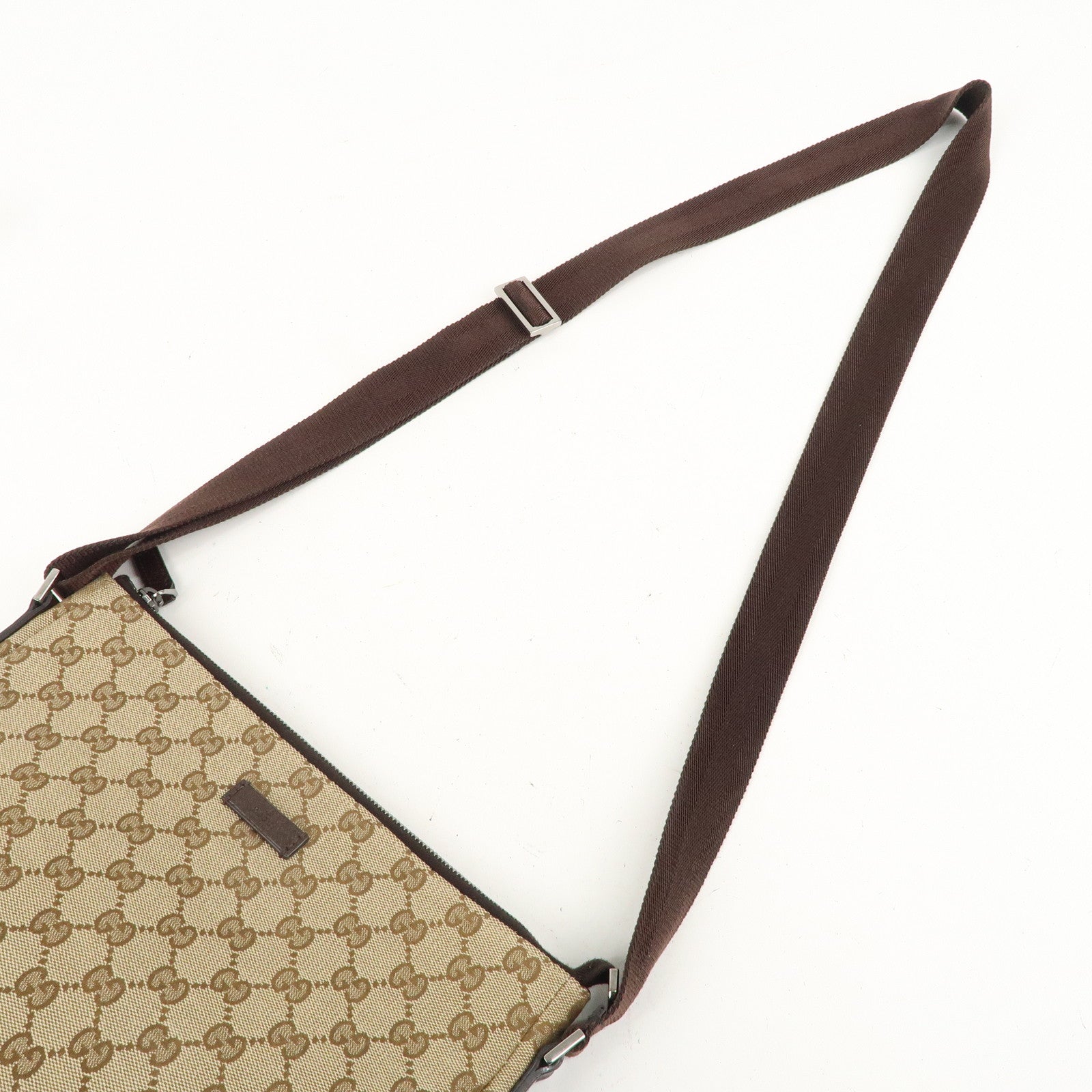 GUCCI GG Canvas Leather Shoulder Bag Crossbody Bag 114273