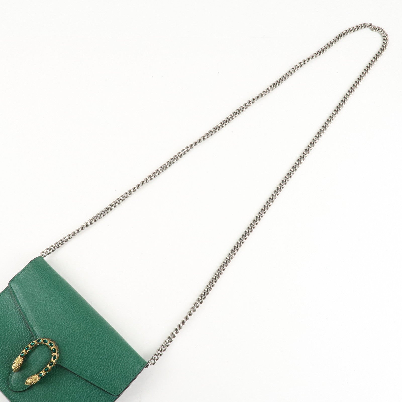 GUCCI Dionysus Leather Chain Shoulder Bag Green 401231 Used