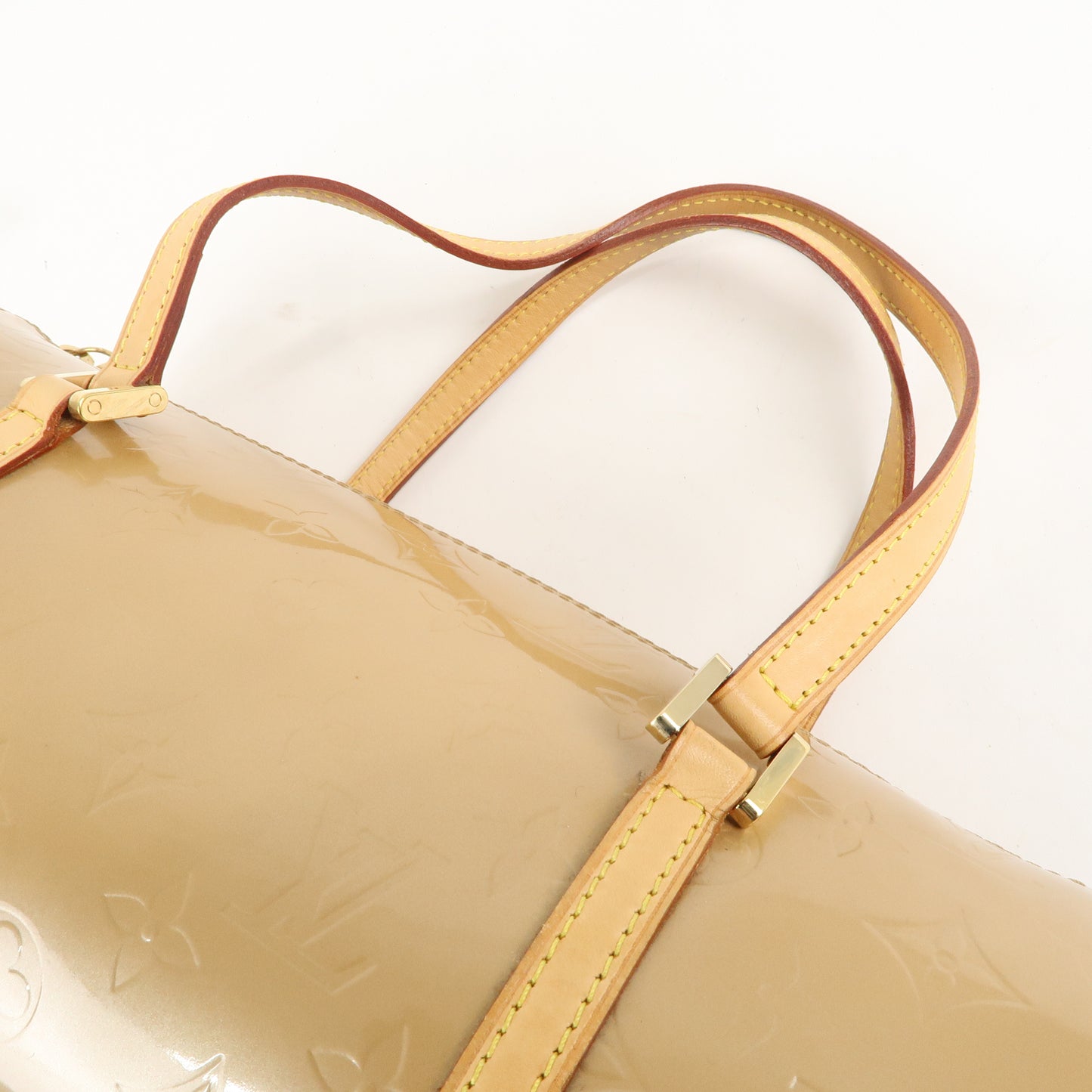 Louis Vuitton Monogram Vernis Bedford Hand Bag Beige M91329