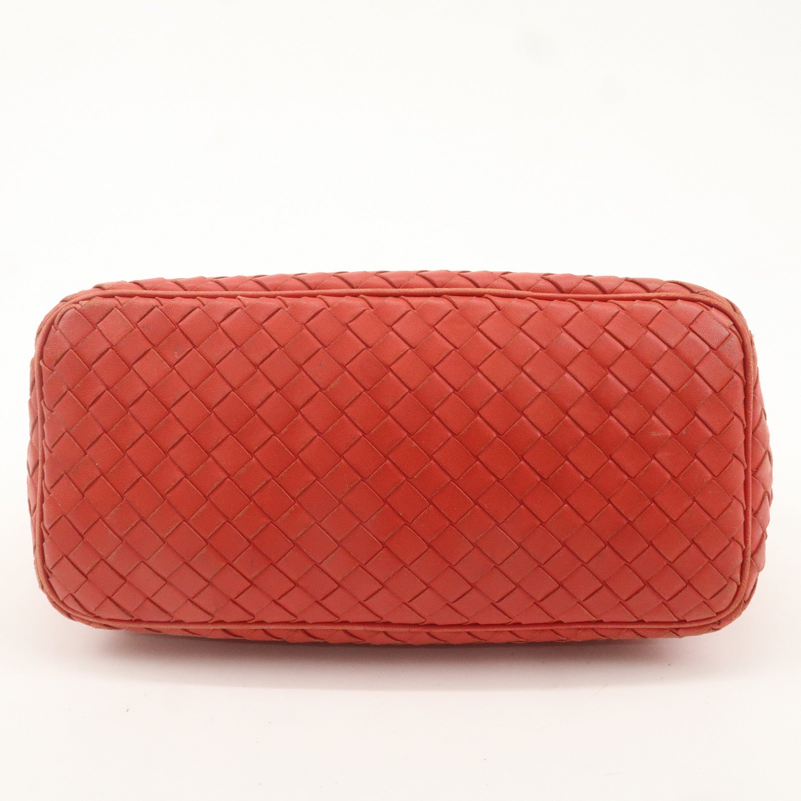 BOTTEGA VENETA Intrecciato Leather Shoulder Bag Red 239988