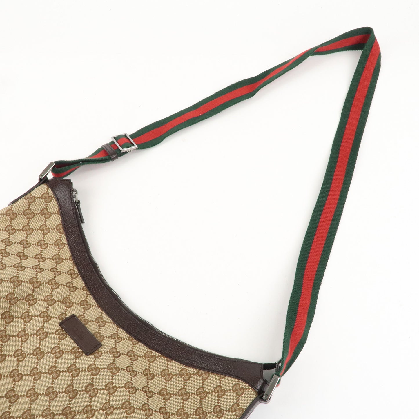 GUCCI Sherry GG Canvas Leather Shoulder Bag Beige Brown 189752