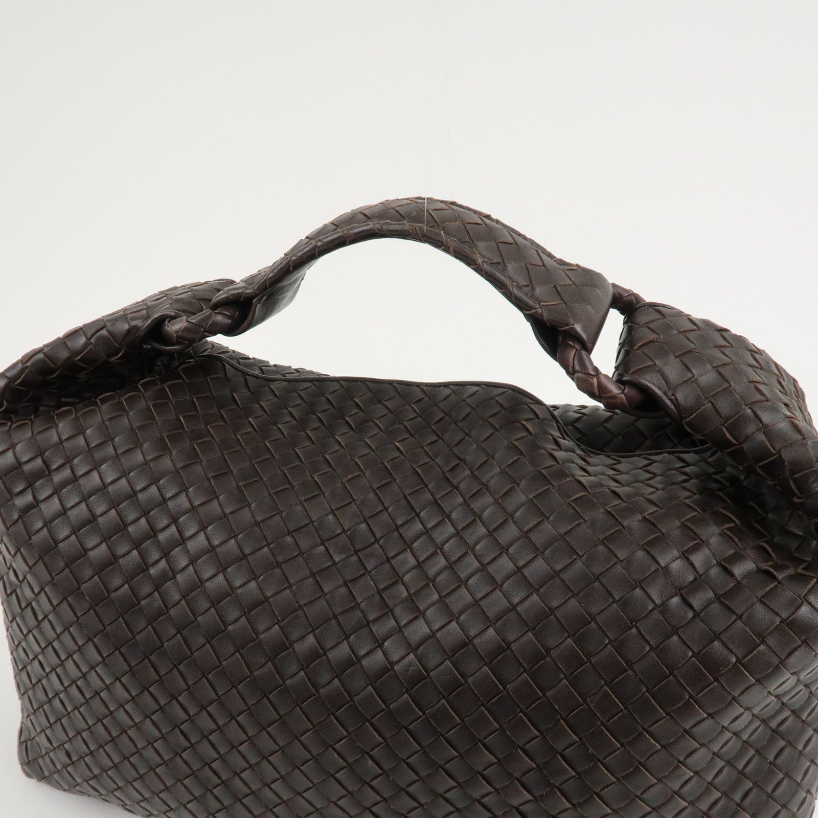 BOTTEGA VENETA Intrecciato Leather Shoulder Bag Brown 172918