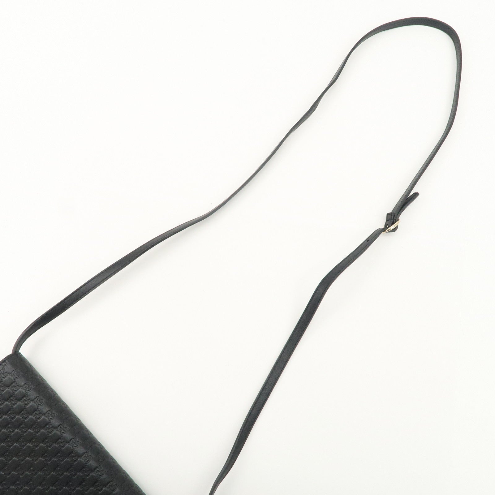 GUCCI Guccissima Leather Shoulder Bag Wallet Black 466507