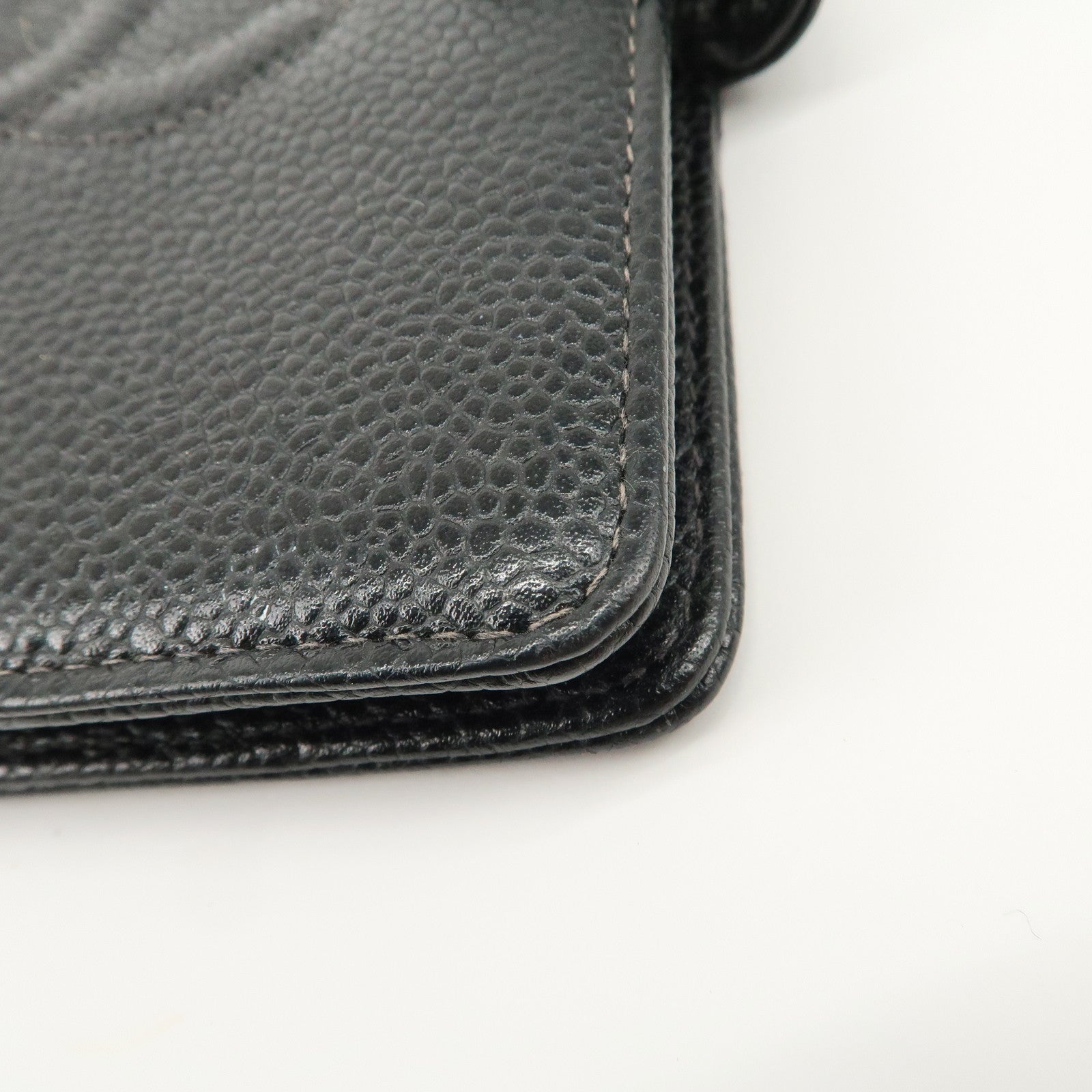 CHANEL Caviar Skin COCO Mark Planner Cover Black Used