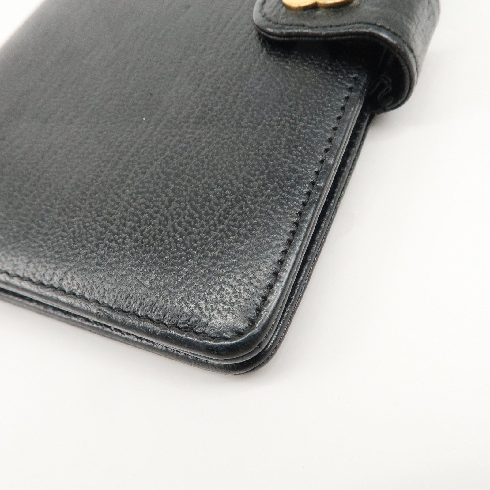 CHANEL COCO Mark Leather Agenda Cover Planner Cover Black Used