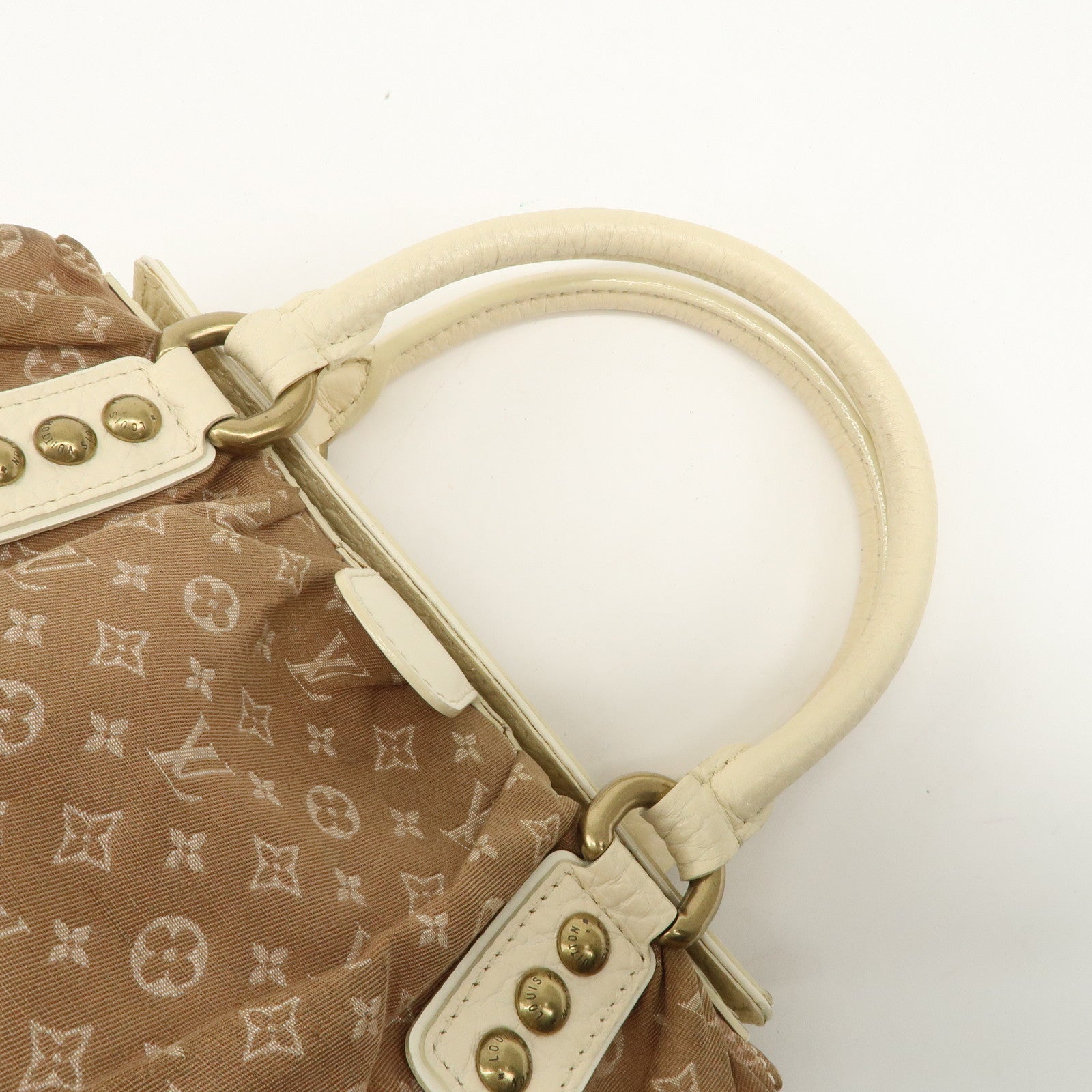Louis Vuitton Monogram Mini Lin Trapeze PM Hand Bag Caramel M40059 Used