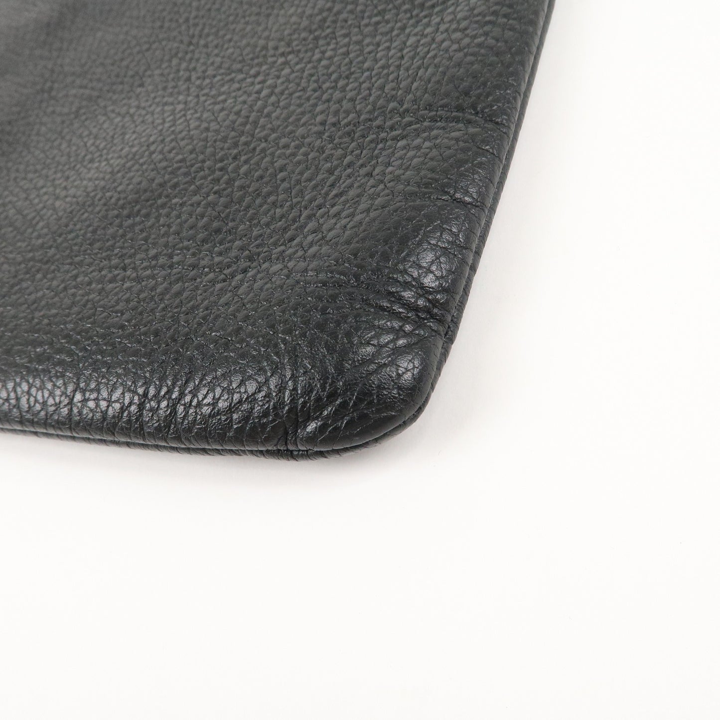 GUCCI Bamboo Leather Clutch Bag Black 449653