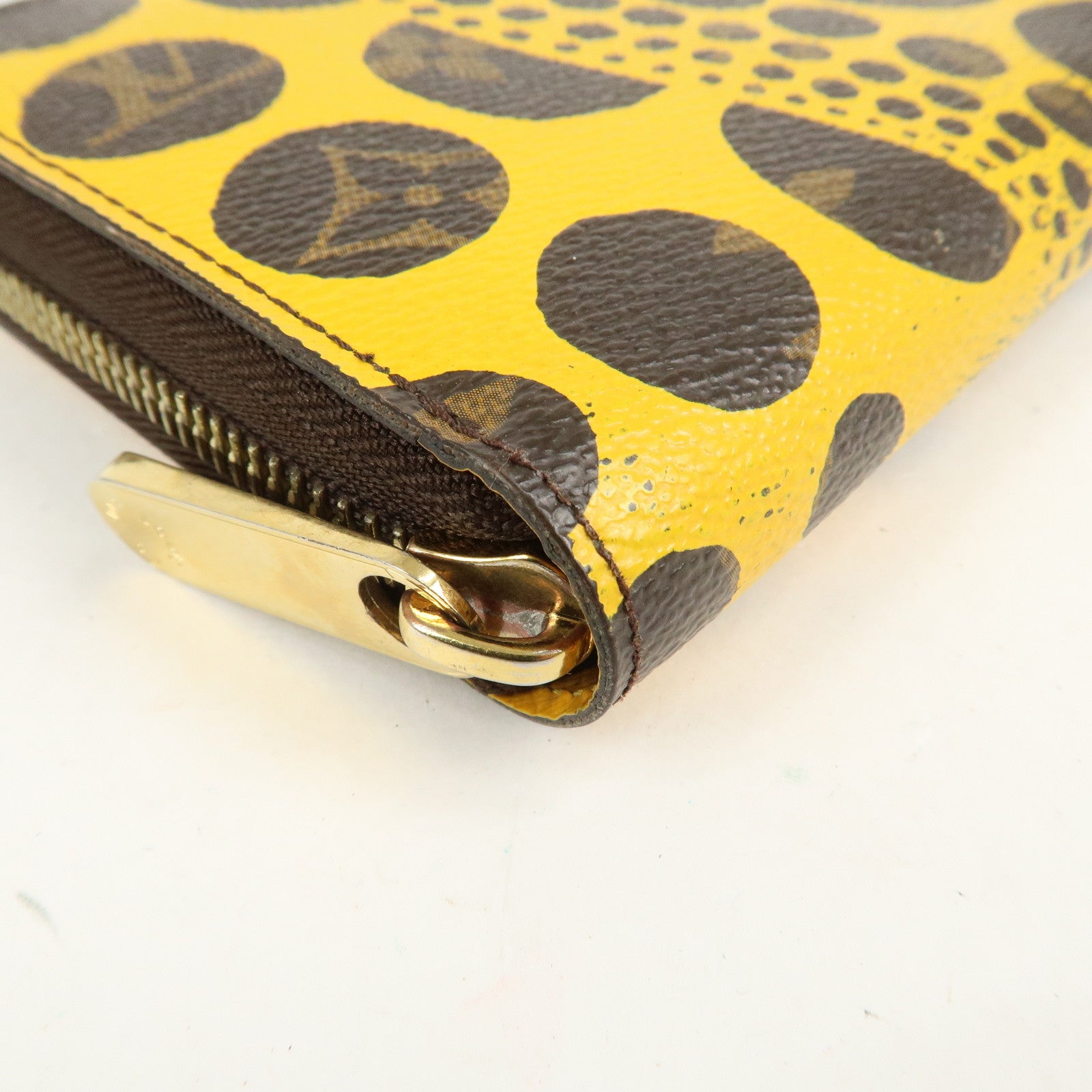 Louis Vuitton Monogram Zippy Wallet Pumpkin Dots Jaune M60449