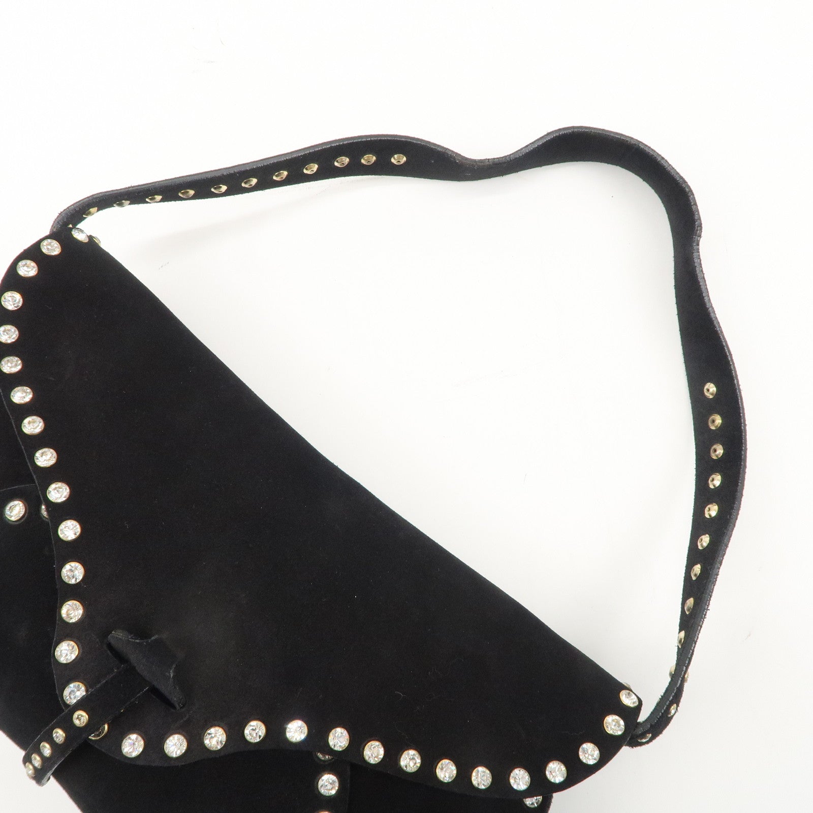 CELINE Paulbot Suede Bijoux Hand Bag Shoulder Bag Black