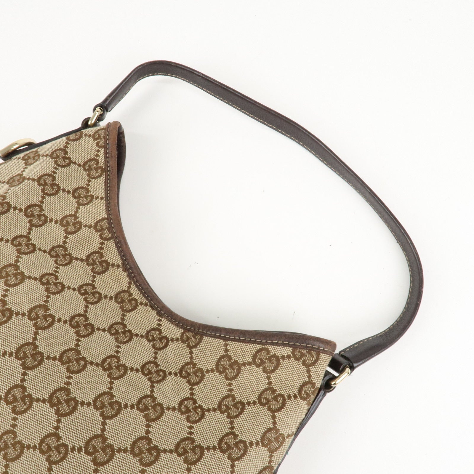 GUCCI Interlocking G GG Canvas Leather Shoulder Bag 169947