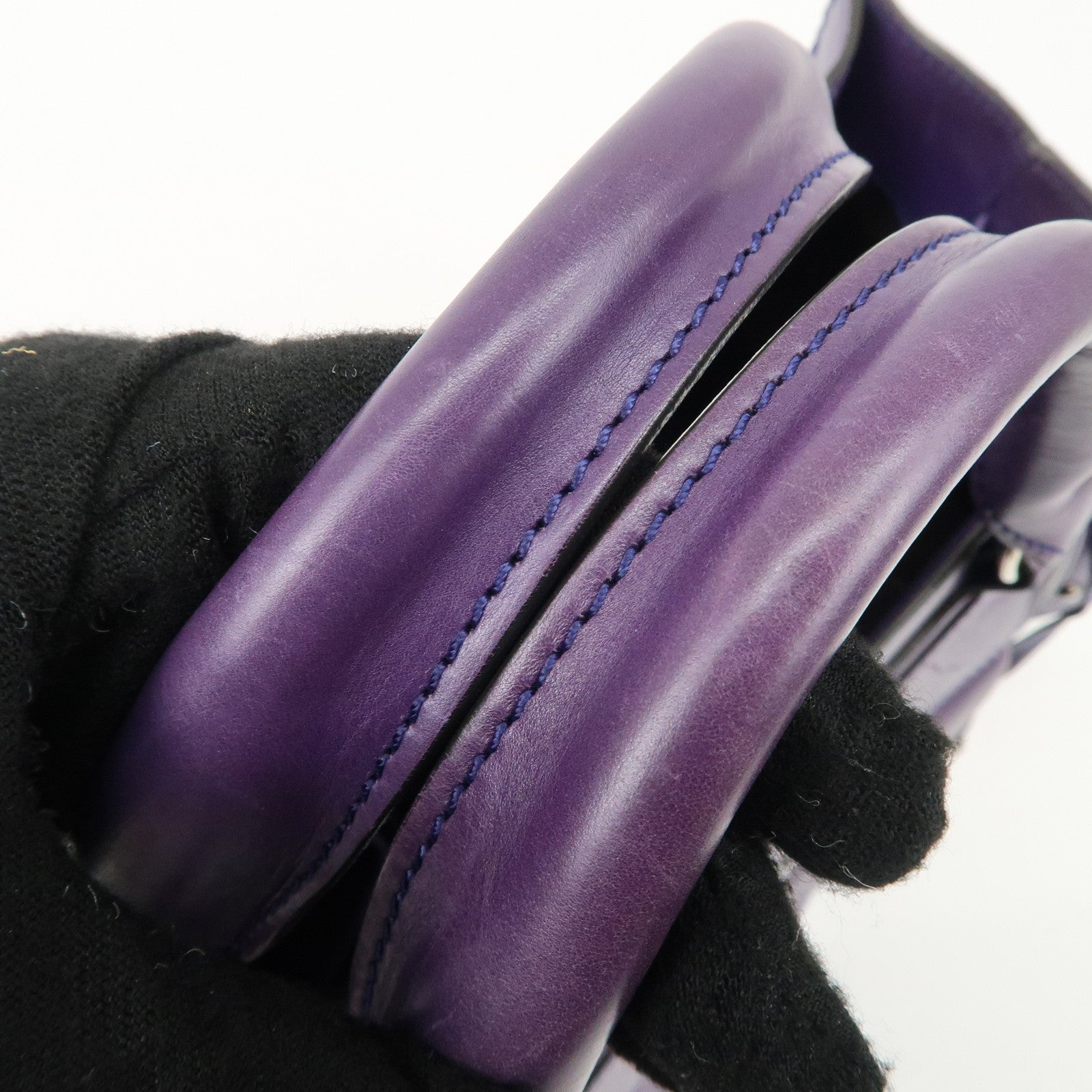 CELINE Leather Boogie Bag Hand Bag Purple Used