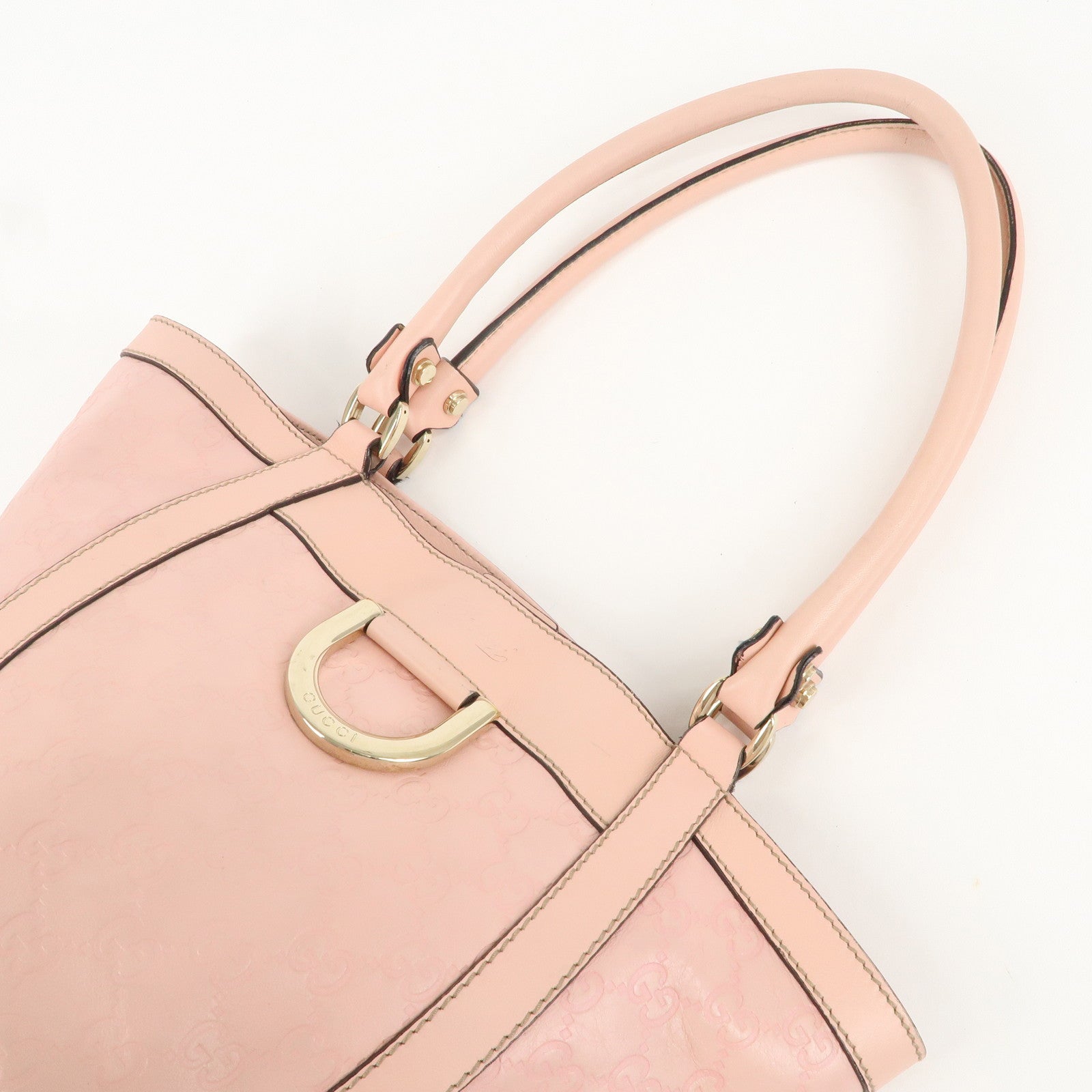 GUCCI Guccissima Abbey Leather Tote Bag Pink 211983