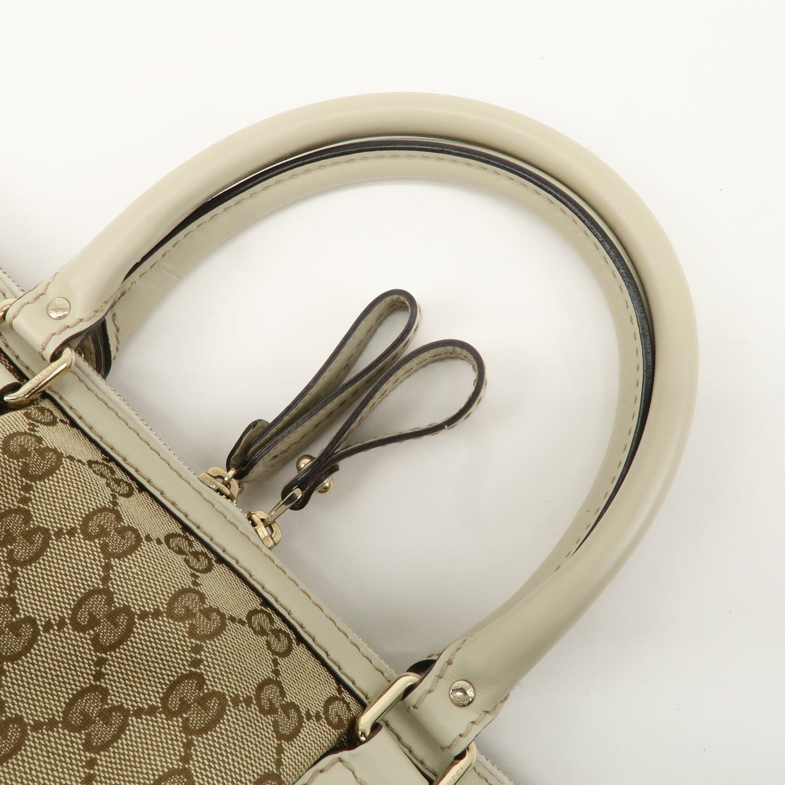 GUCCI Sukey GG Canvas Leather 2Way Bag Hand Bag Beige Ivory