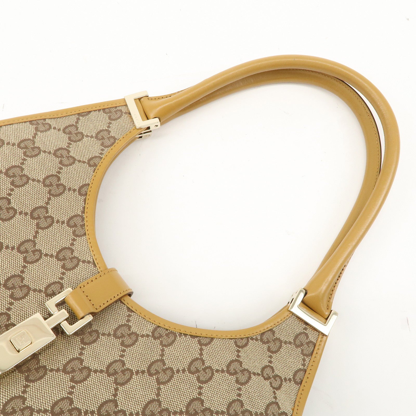 GUCCI Jackie Leather Shoulder Bag Beige 002.1067