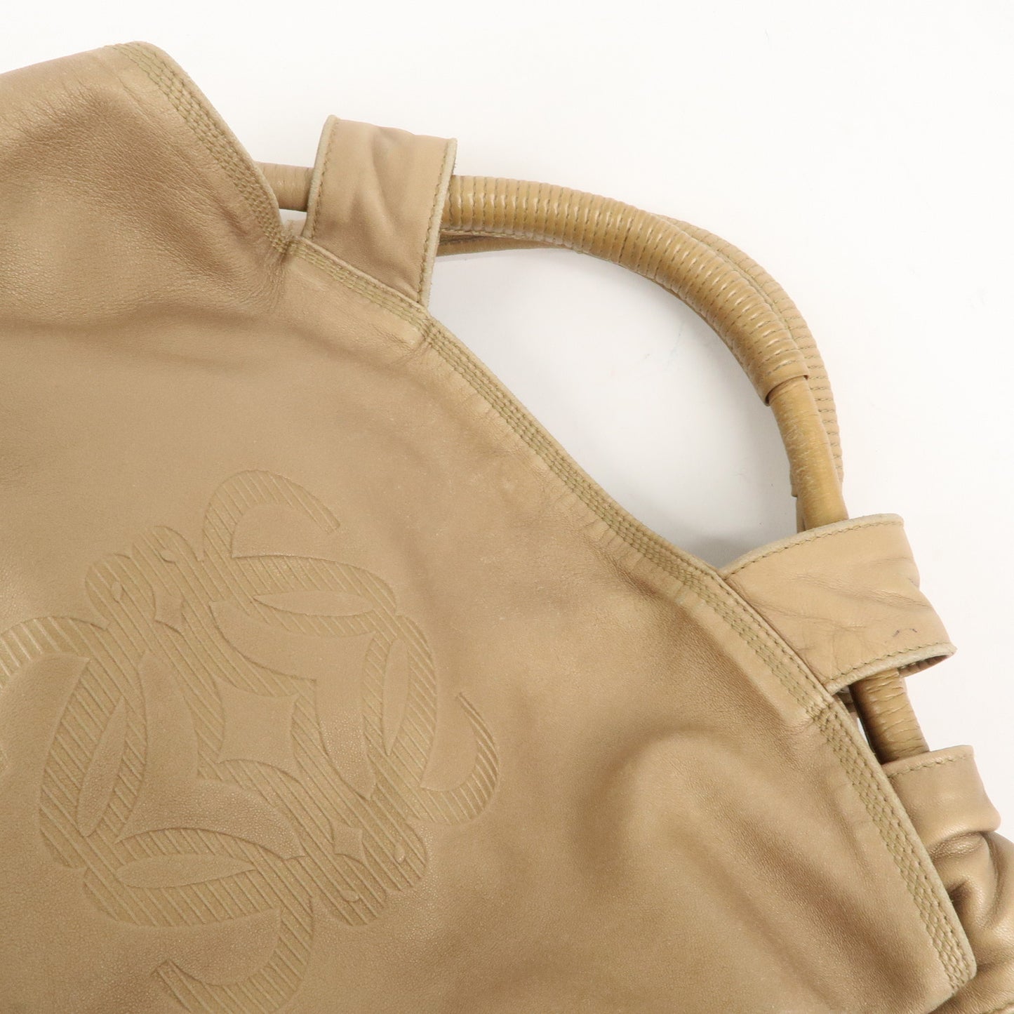 LOEWE Anagram Leather Nappa Aire Hand Bag Shoulder Bag Gold