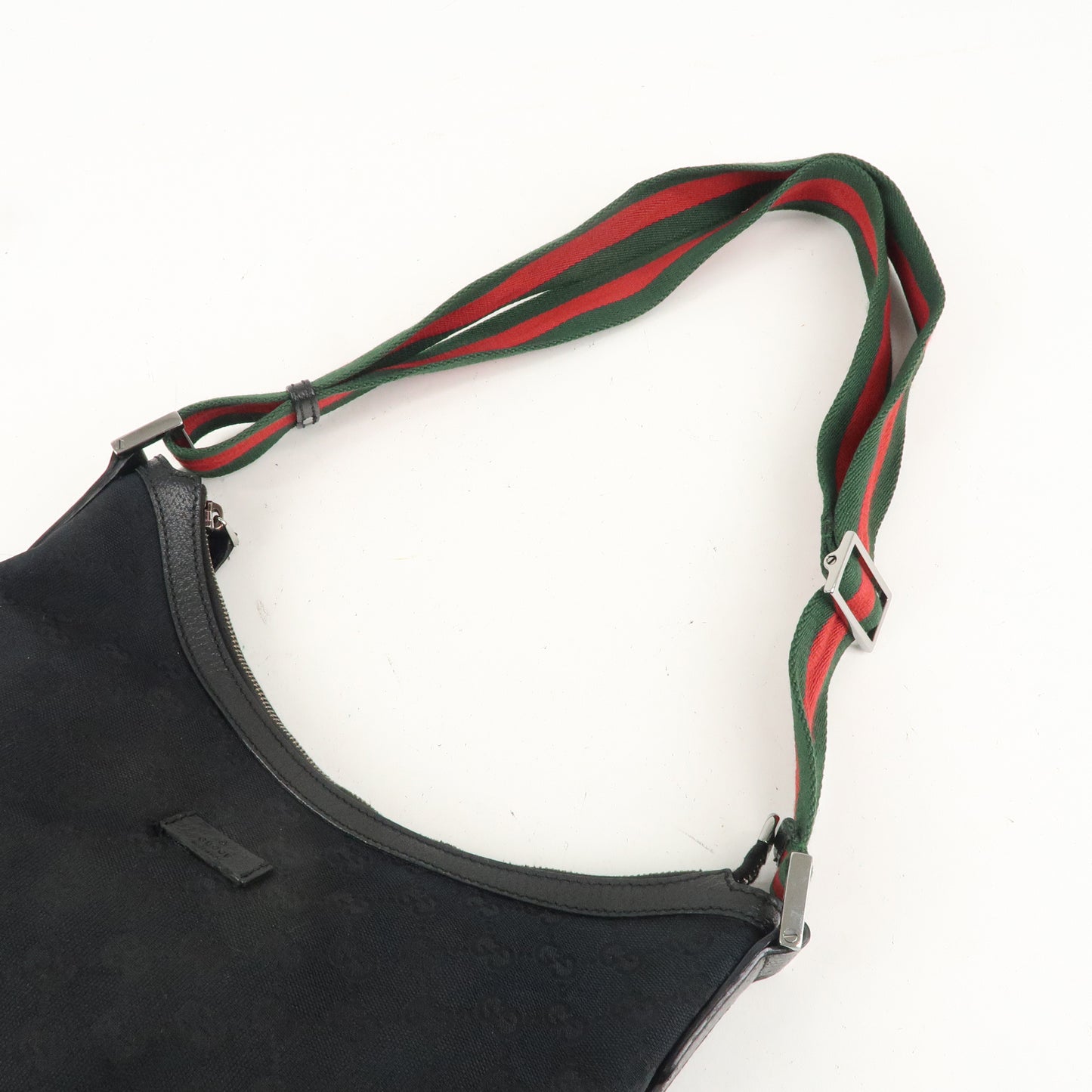 GUCCI Sherry GG Canvas Leather Shoulder Bag Black 181092