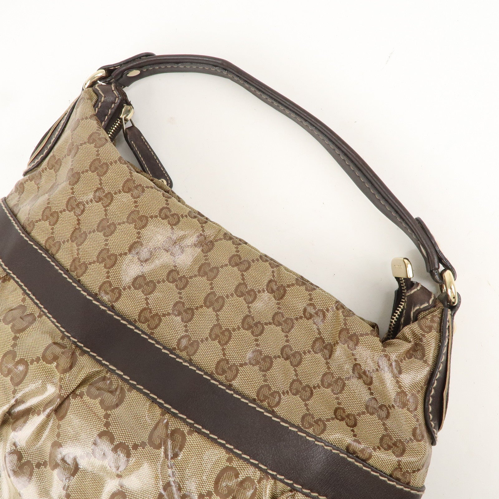 GUCCI GG Crystal Leather GG Supreme One Shoulder Bag 223965