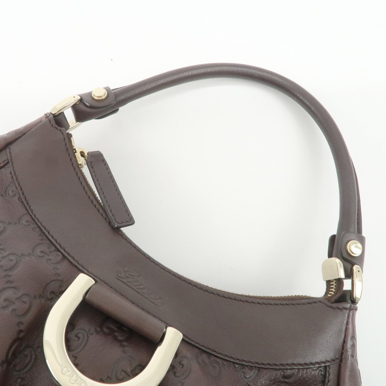 GUCCI Abbey Guccissima Leather Shoulder Bag Brown 190525