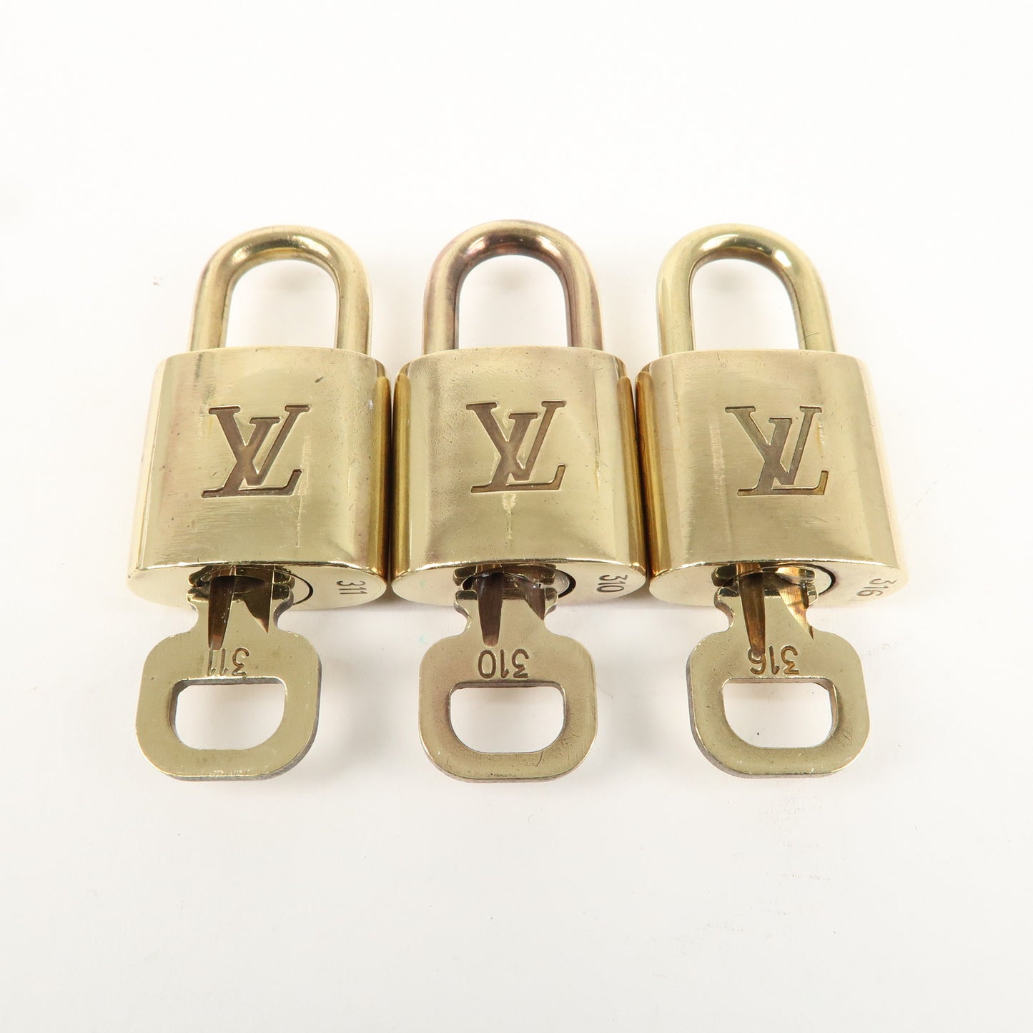 Louis Vuitton Set of 10 Lock & Key Cadena Key Lock Gold