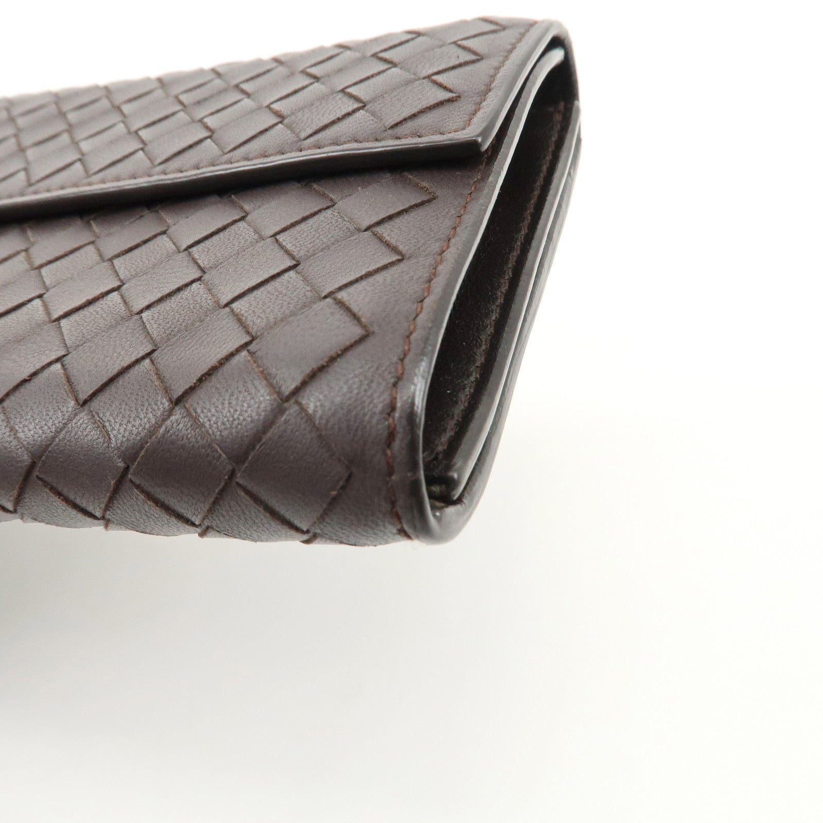 BOTTEGA VENETA Intrecciato Leather Bi-fold Long Wallet Butterfly