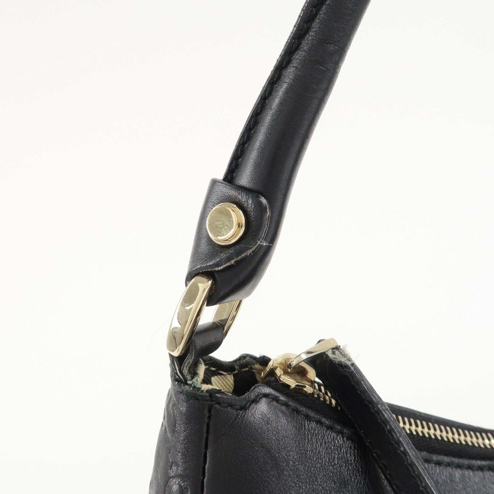 GUCCI Abbey Guccissima Leather Shoulder Bag Black 189833