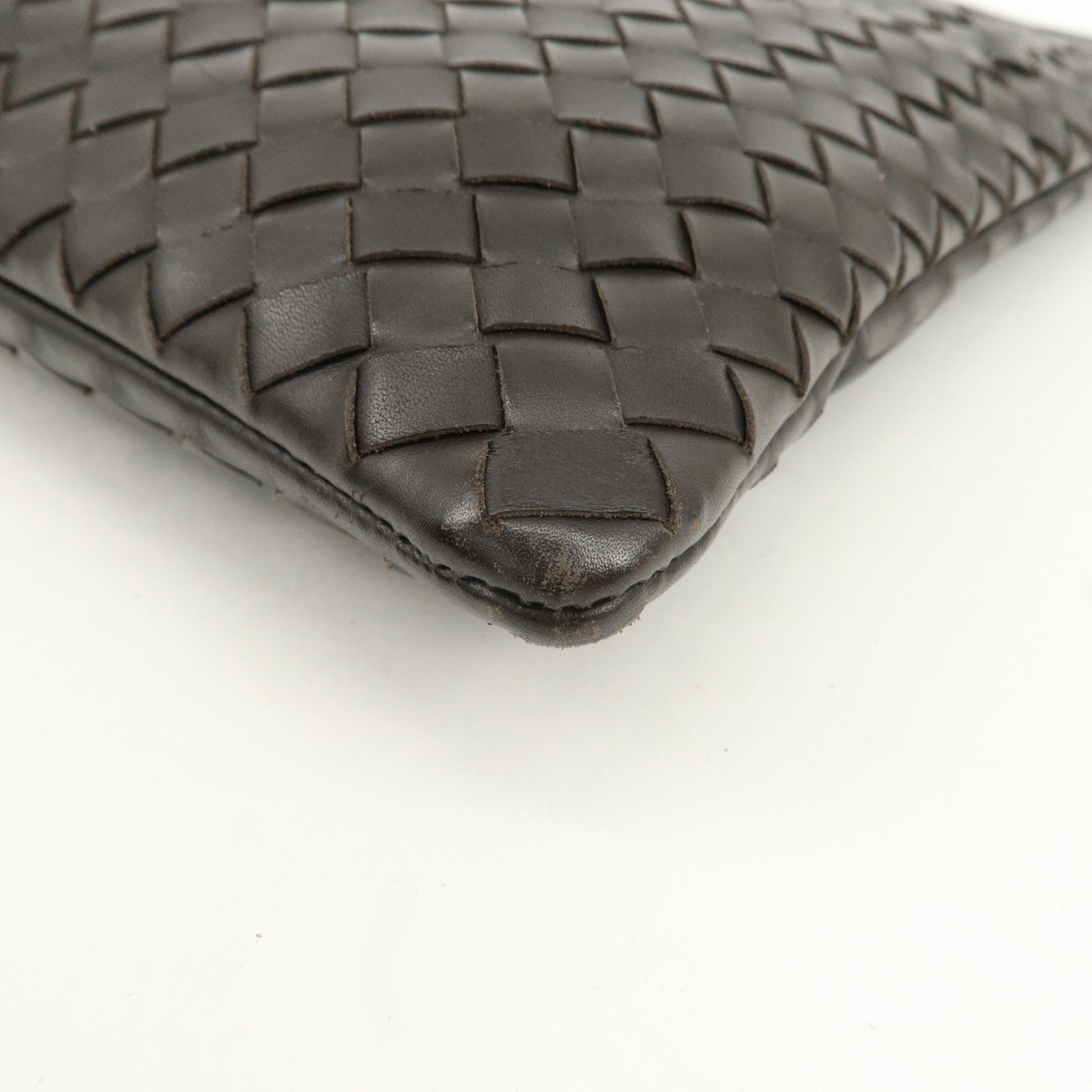 BOTTEGA VENETA Intrecciato Leather Clutch Bag Brown 174645