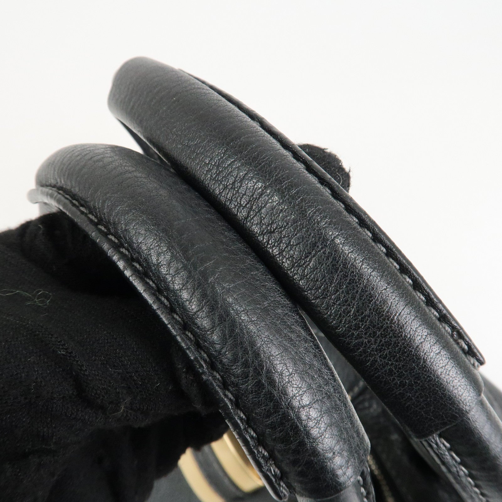 Chloe Paddington Leather Hand Bag Shoulder Bag Medium Black Used