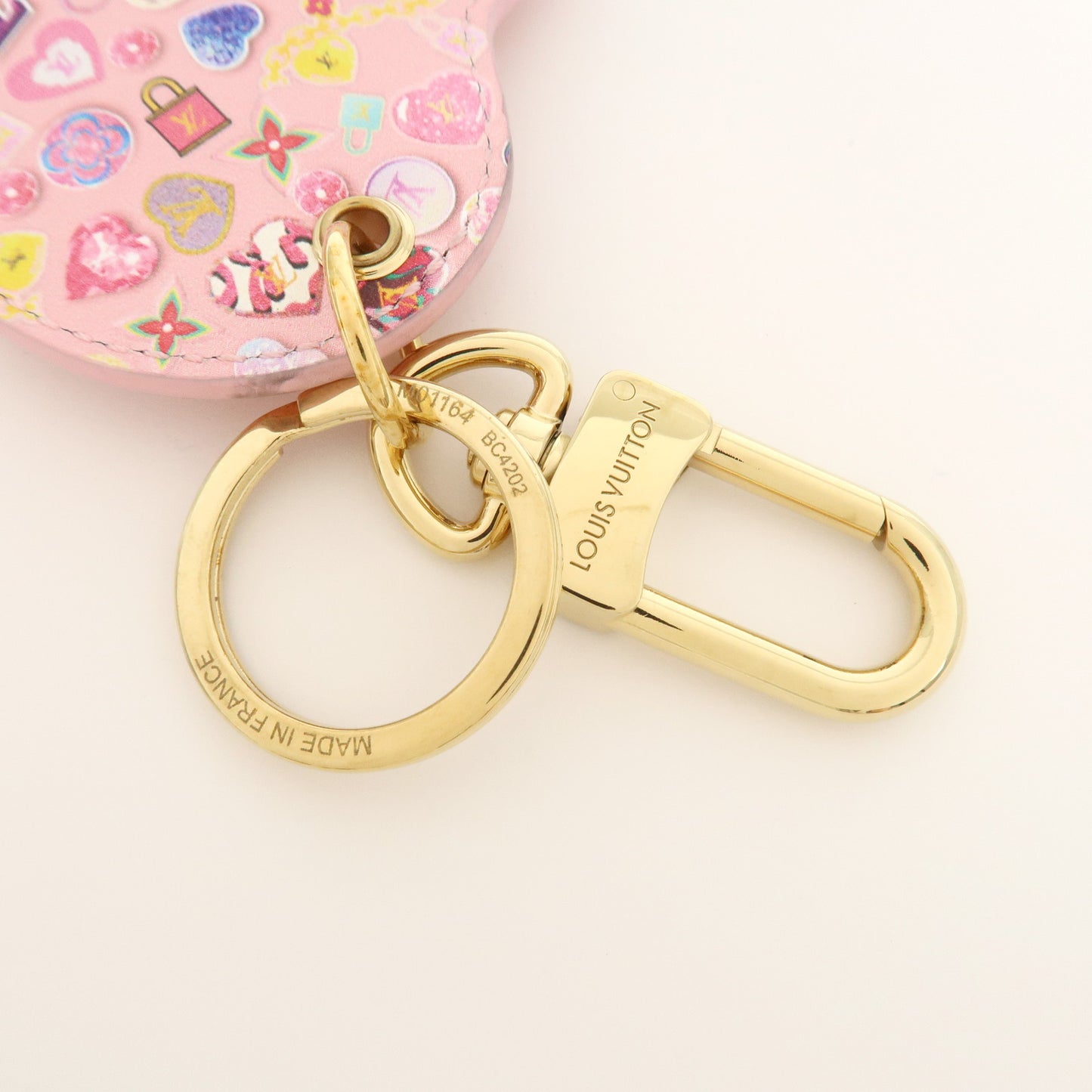 Louis Vuitton Monogram Vernis Porte Cles Love Lock Heart M01164