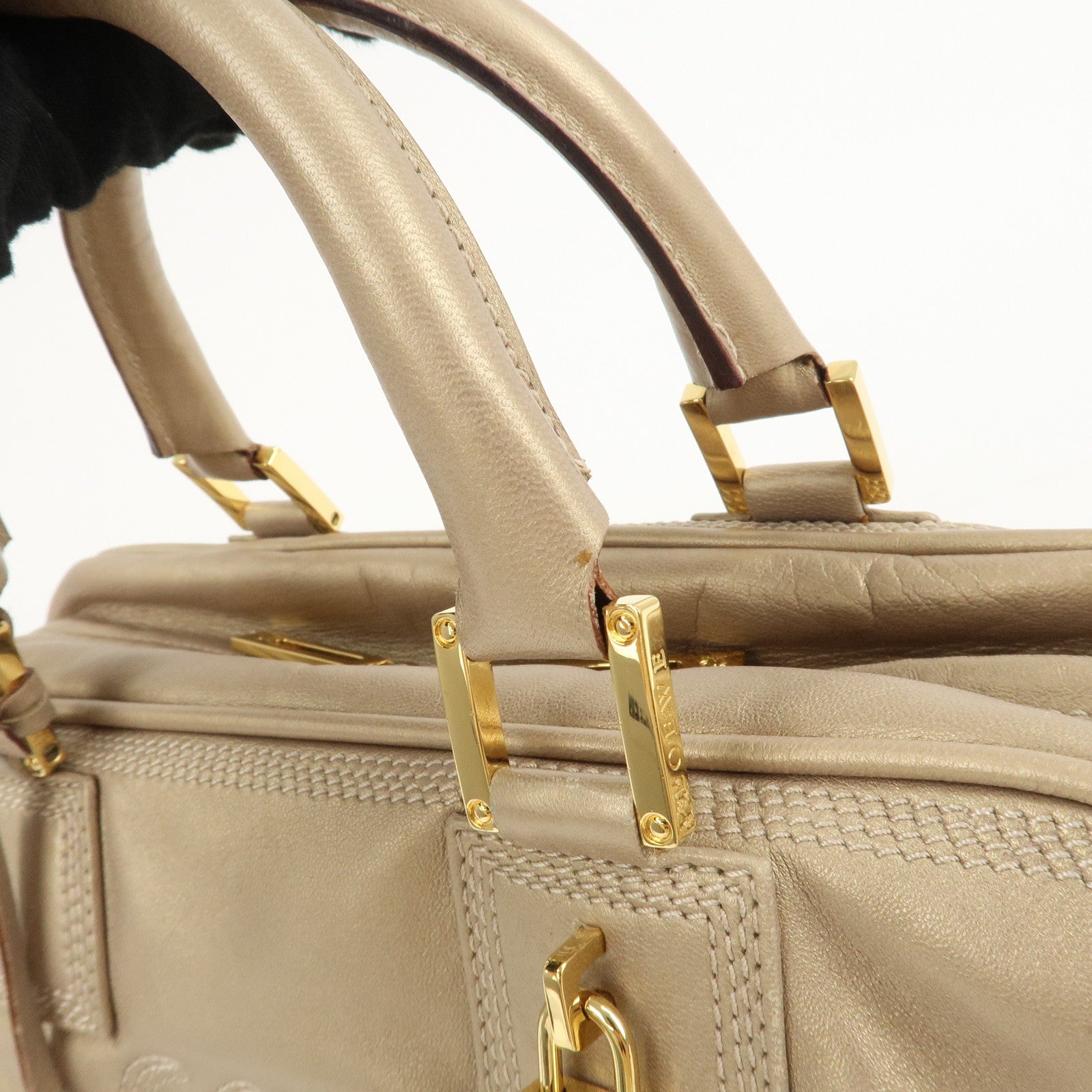 LOEWE Anagram Nappa Leather Amazona 28 Hand Bag Gold