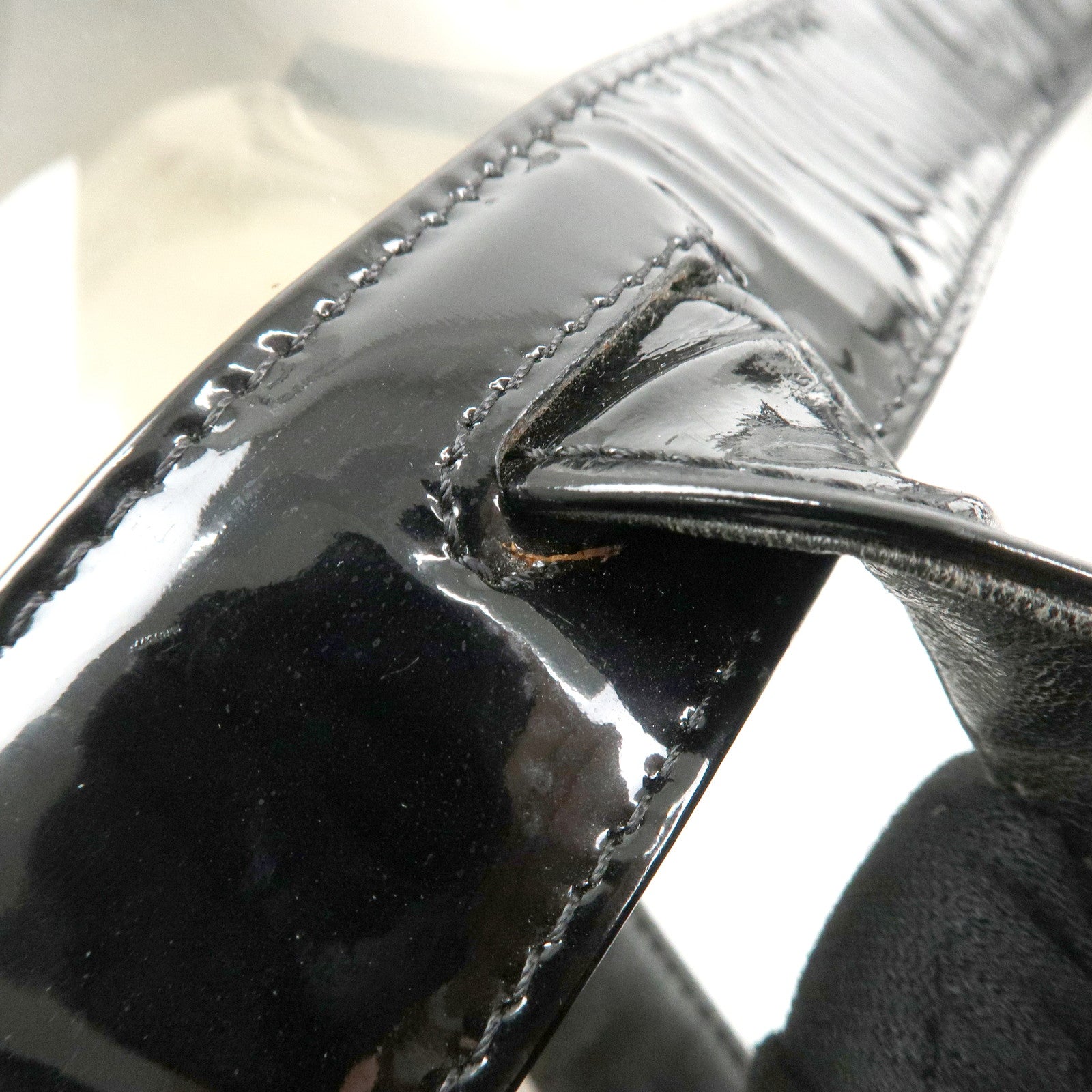 CHANEL PVC Patent Leather Vinyl Triple COCO Mark Tote Bag Black Used