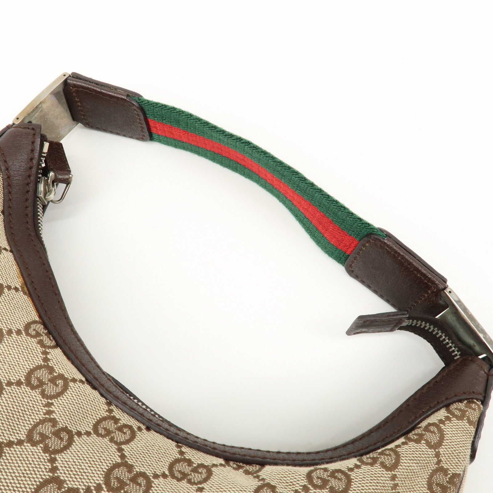 GUCCI Sherry GG Canvas Leather Shoulder Bag Beige Brown 145811