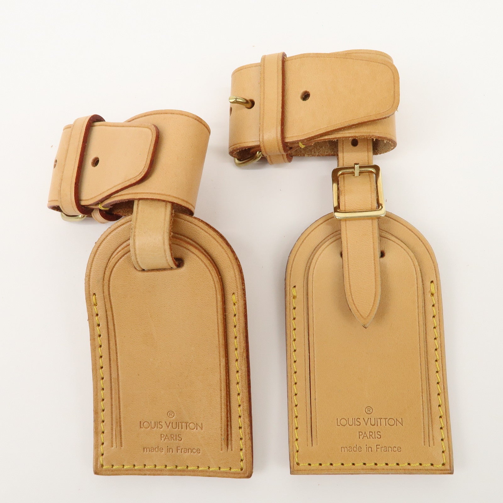 Louis Vuitton Set of 10 Leather Name Tag & Poignet Natural Used