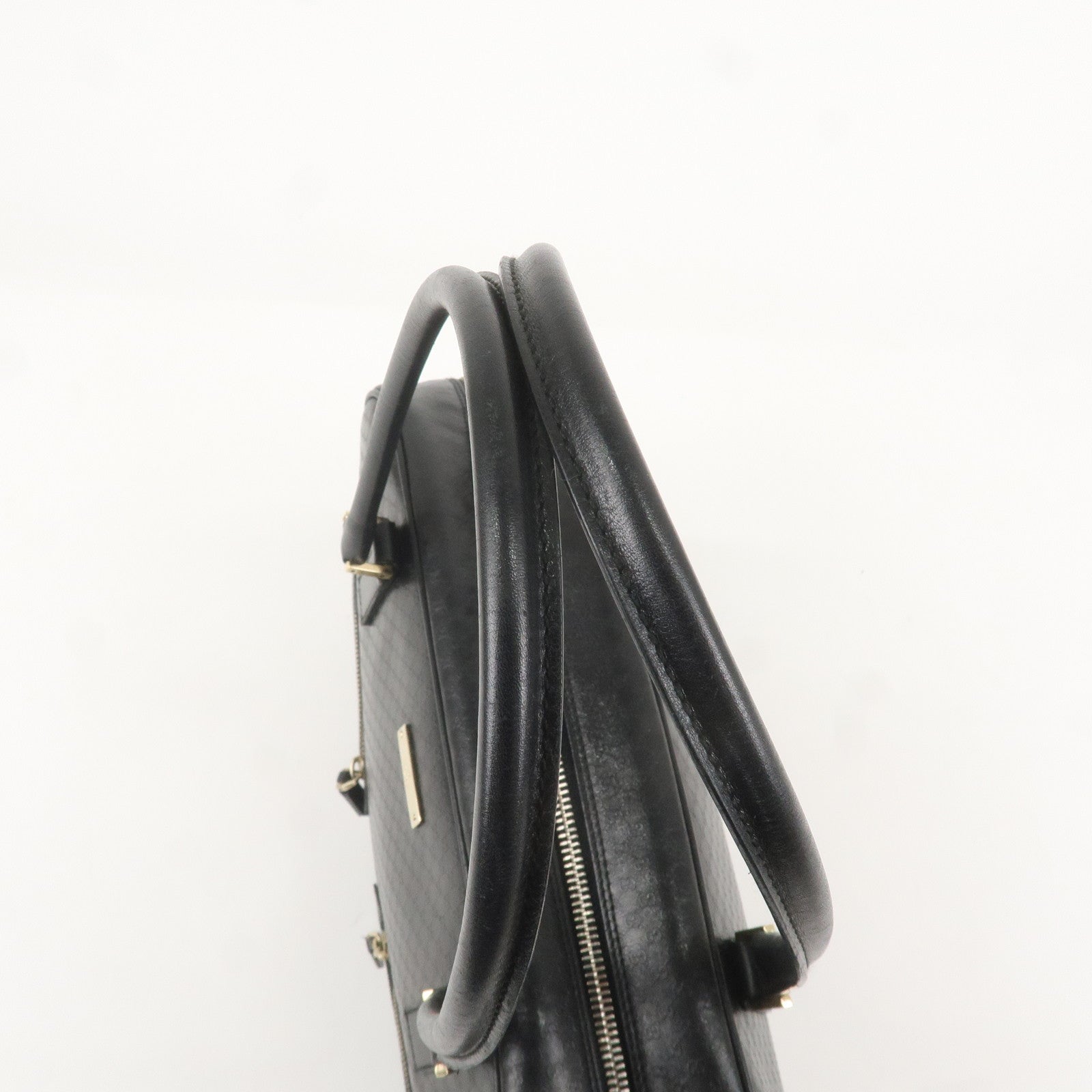 GUCCI Micro Guccissima Leather Handbag Black 002.1115