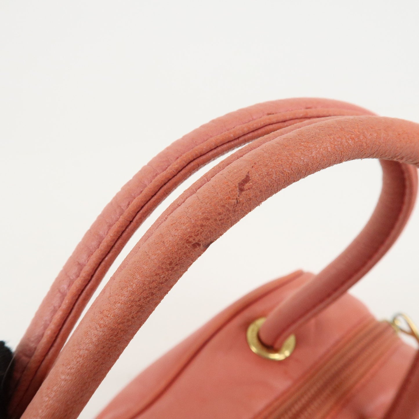 LOEWE Anagram Leather Mini Hand Bag Small Bag Pink Gold Hardware