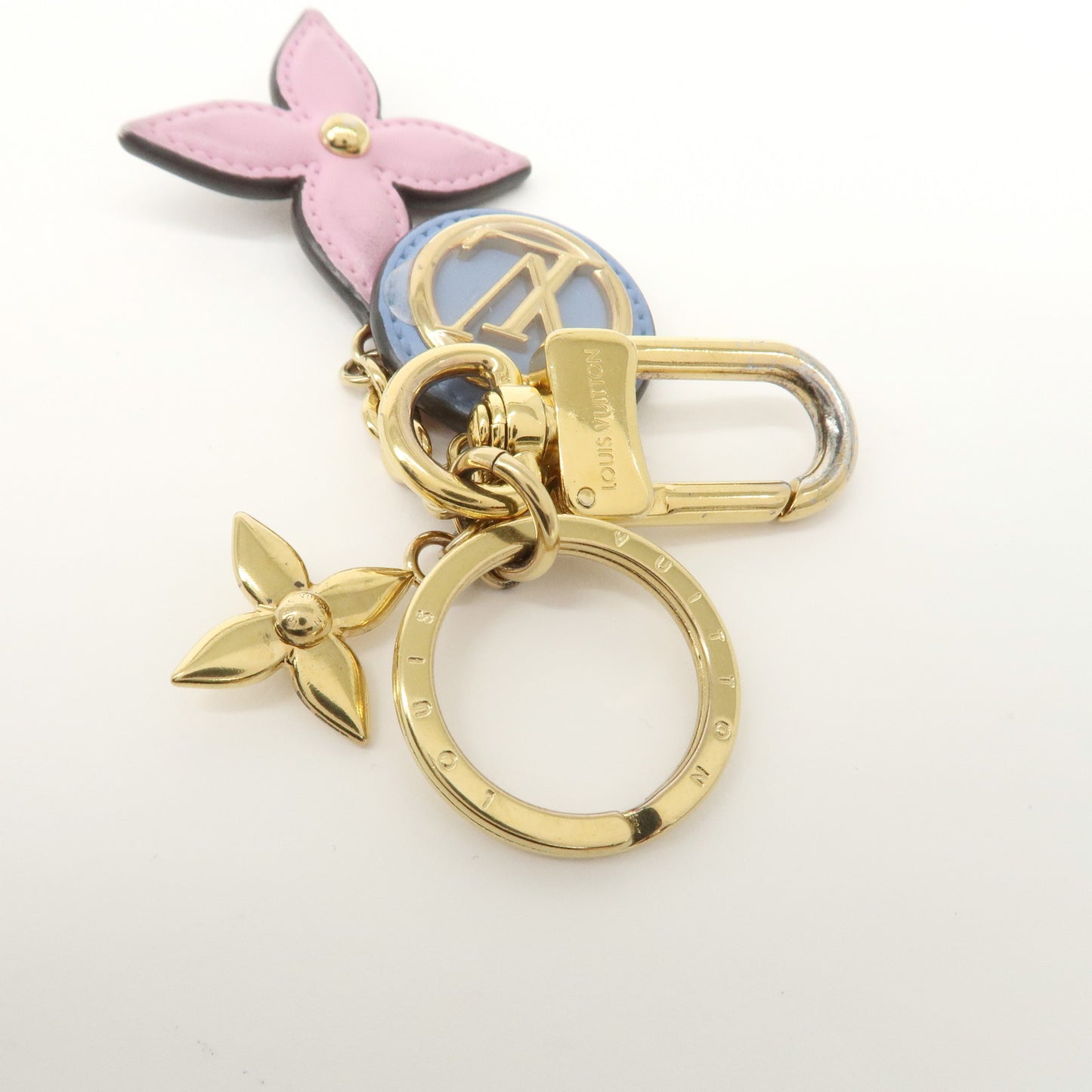 Louis Vuitton Porte Cles Preppy Flower Key Charm Pink Gold M00363