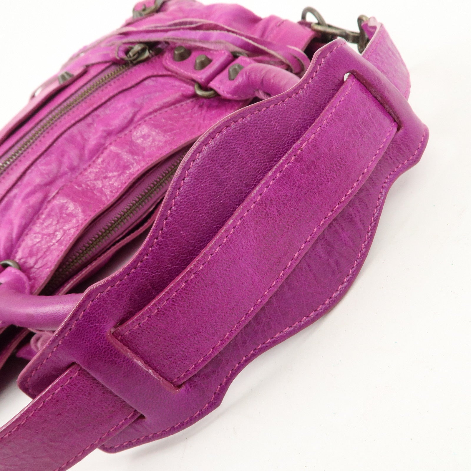 BALENCIAGA The First Leather 2Way Bag Hand Bag Pink 103208 Used