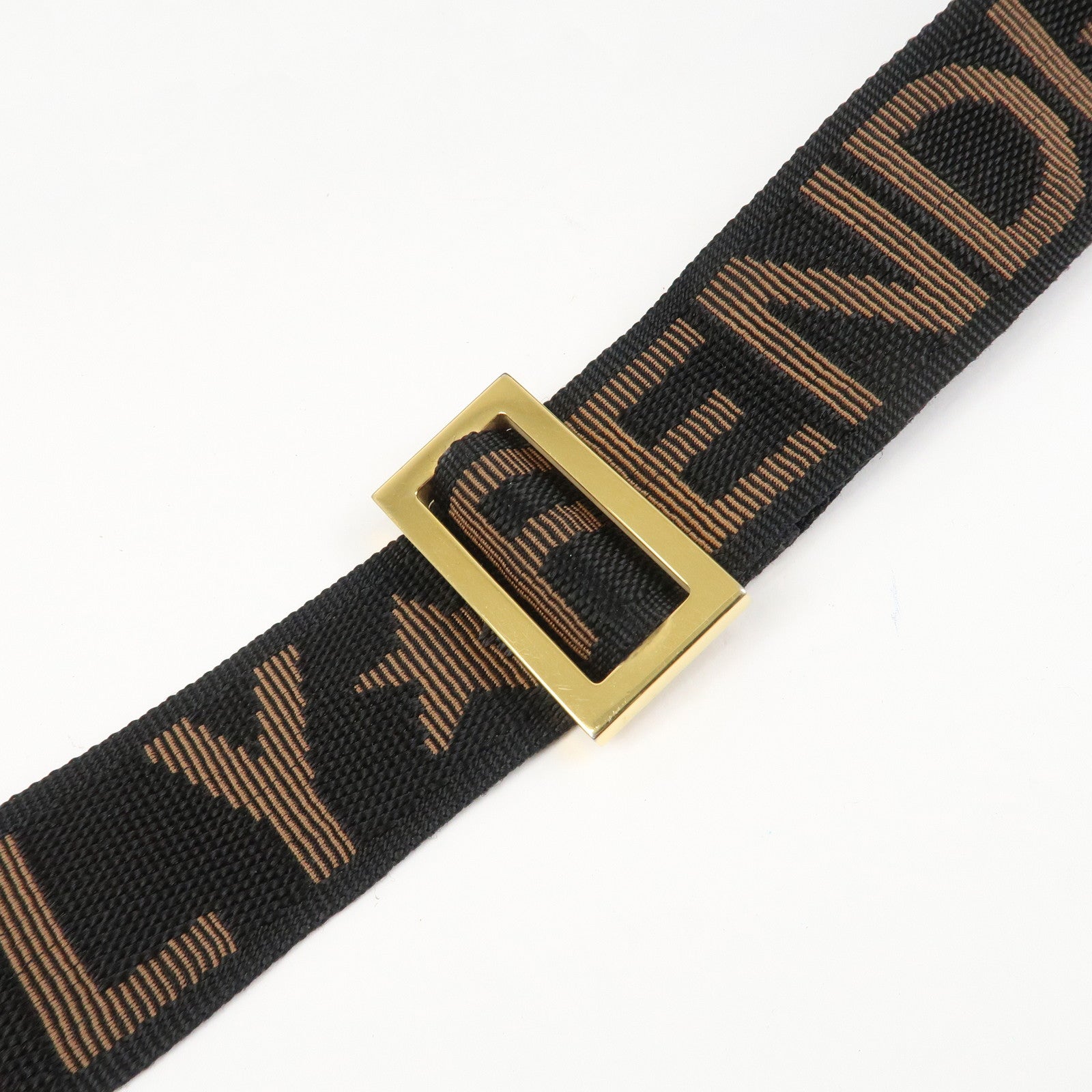 FENDI Nylon Canvas Leather Shoulder Bag Hand Bag Black Brown Used