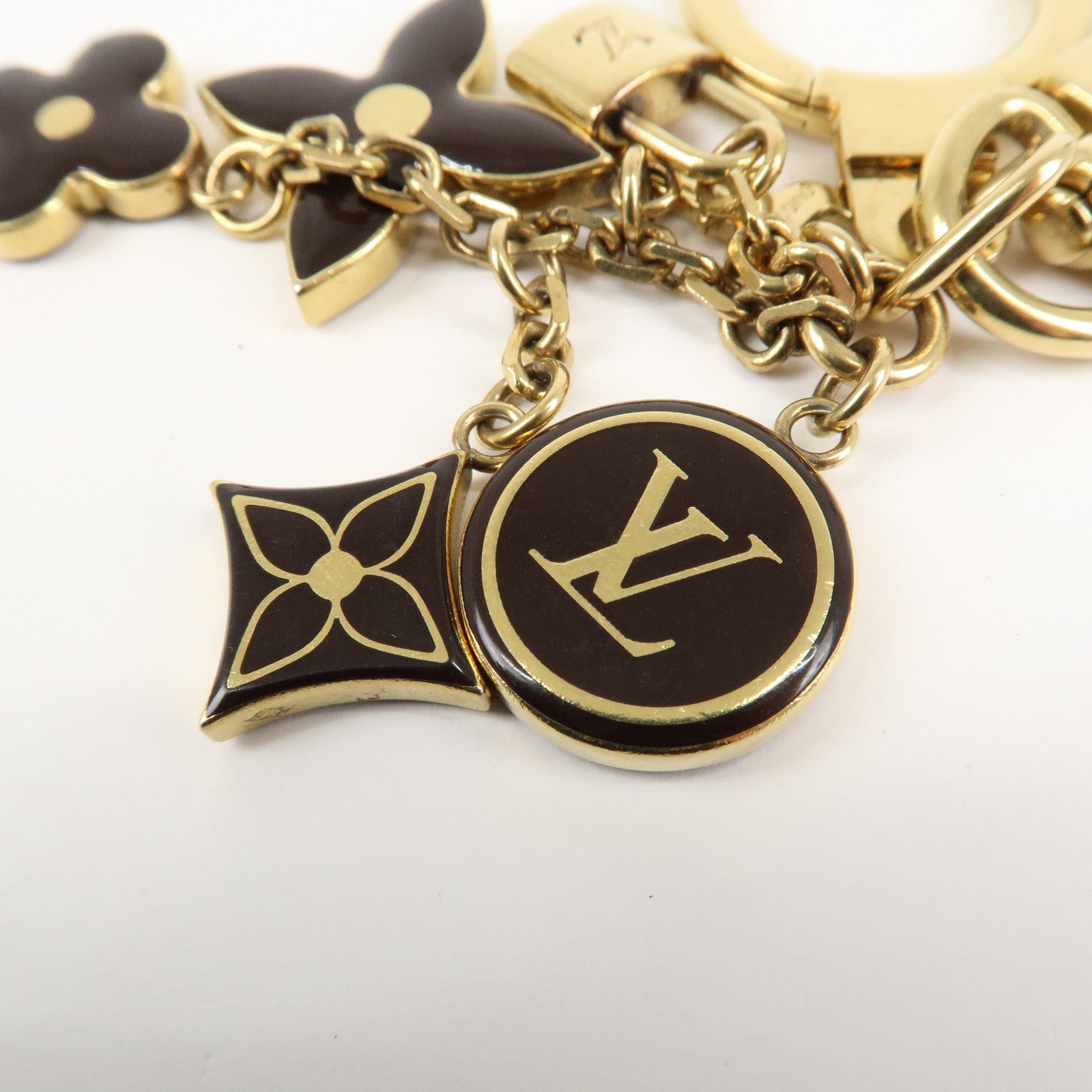 Louis Vuitton Porte Cles Pampille Bag Charm Gold Black M91929 Used