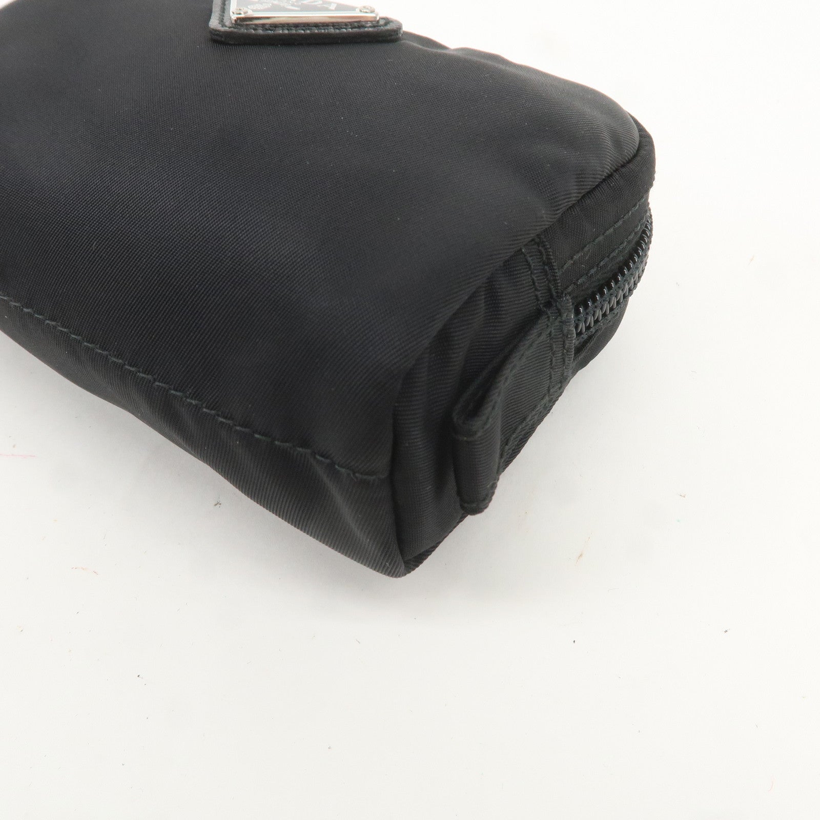 PRADA Nylon Leather Pouch Mini Case Black 1NA339