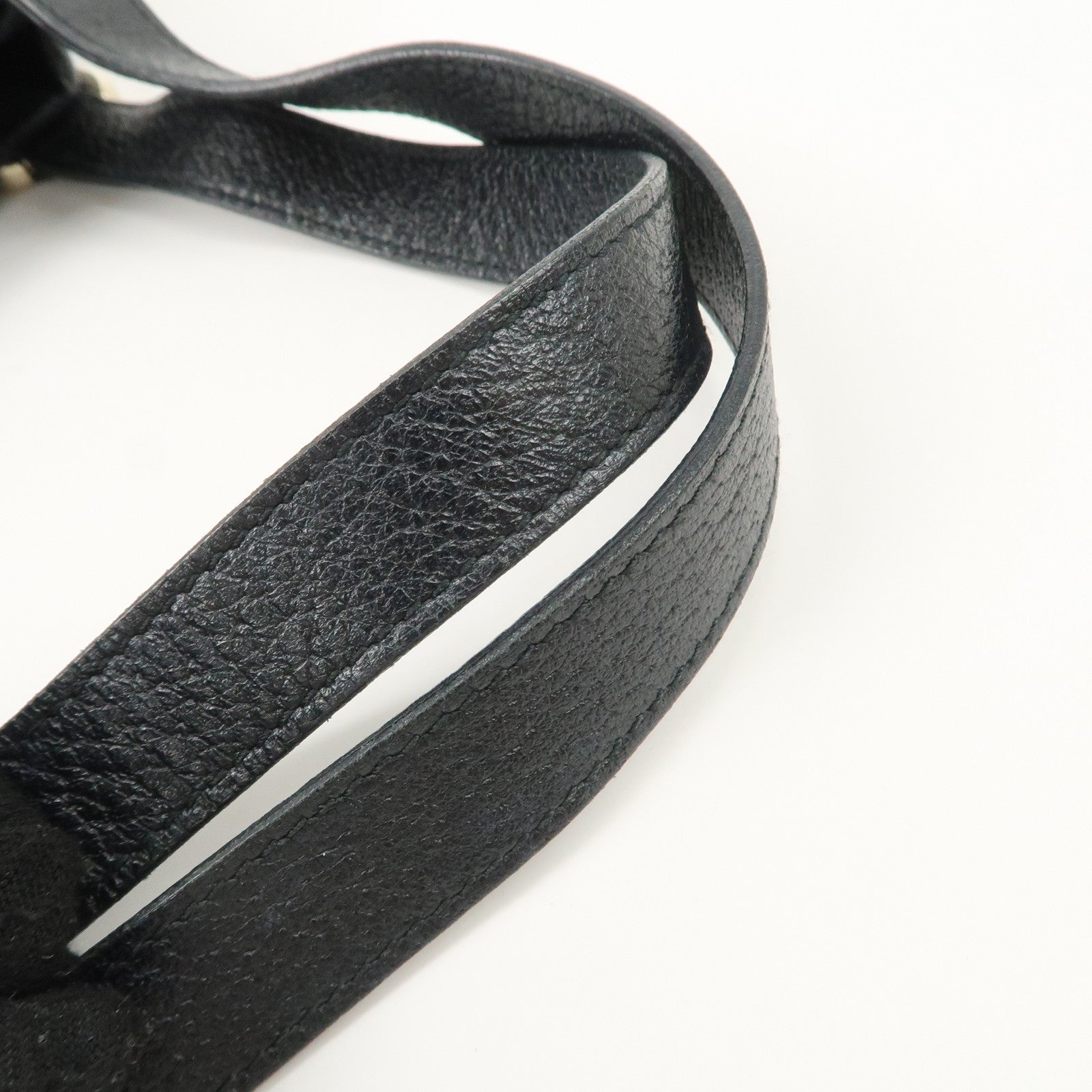 GUCCI Abbey Leather Tote Bag Hand Bag Black 130736 Used