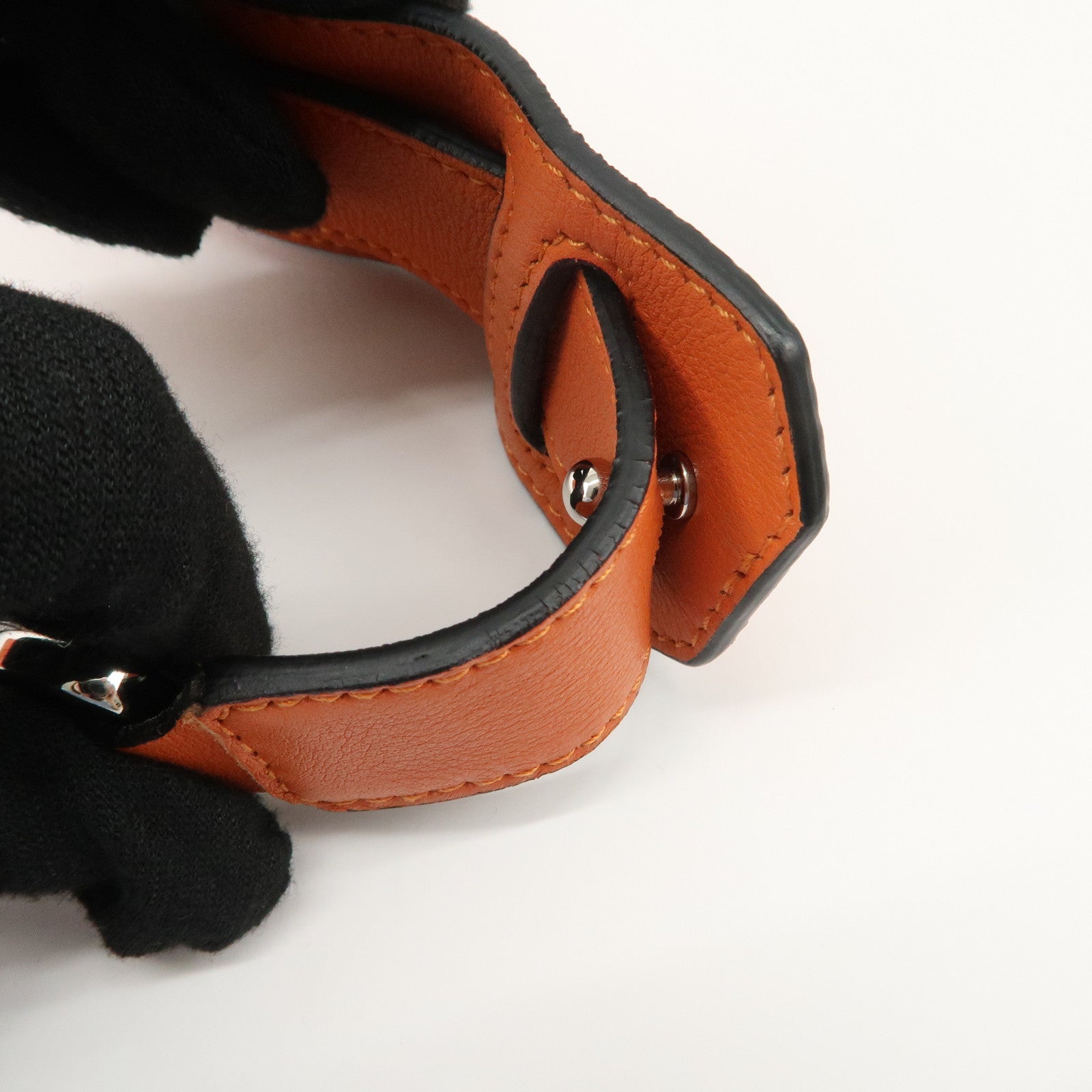 LOEWE Leather Puzzle Bag Small Hand Bag Orange Used