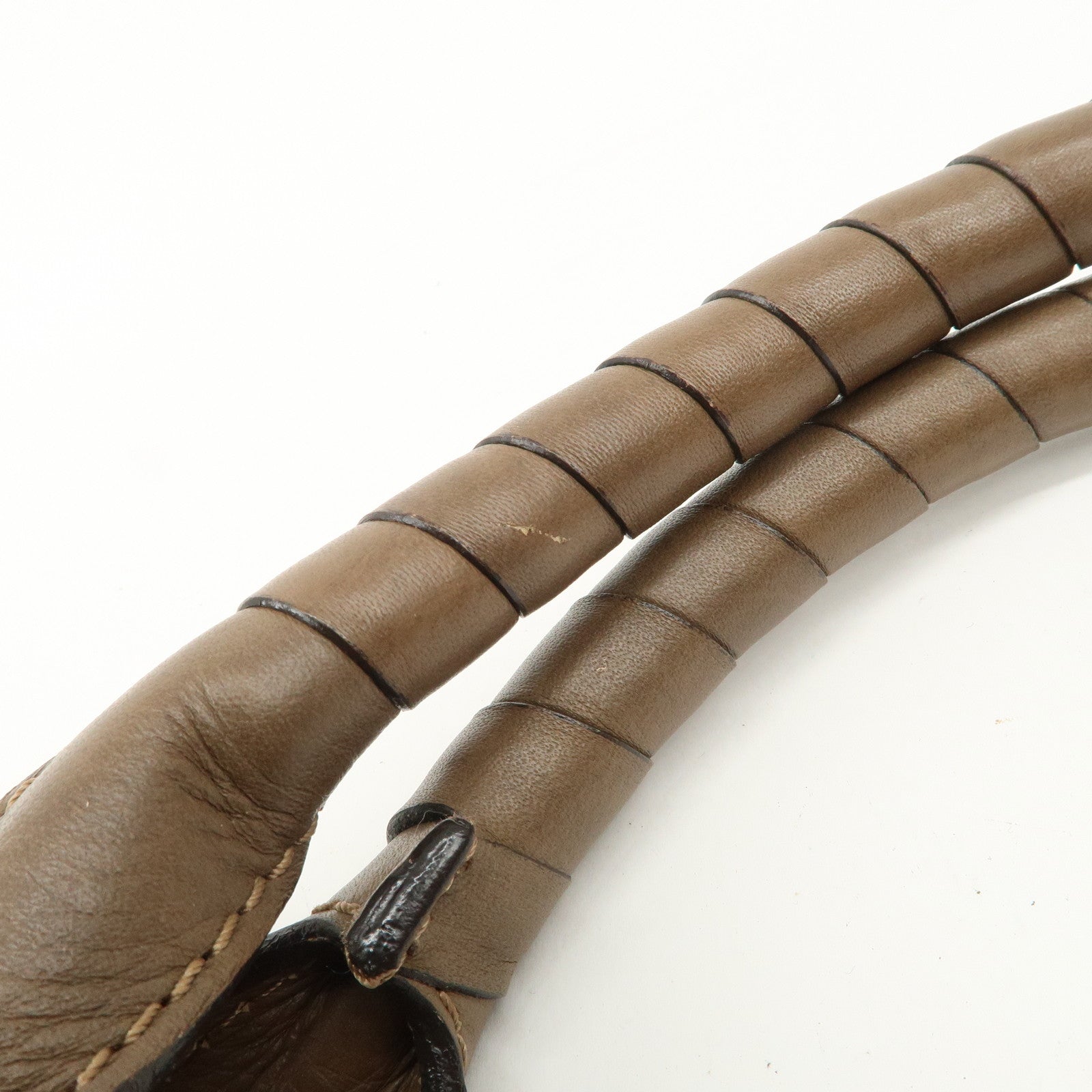 Chloe Marcie Leather Tote Bag Hand Bag Shoulder Bag Beige Used