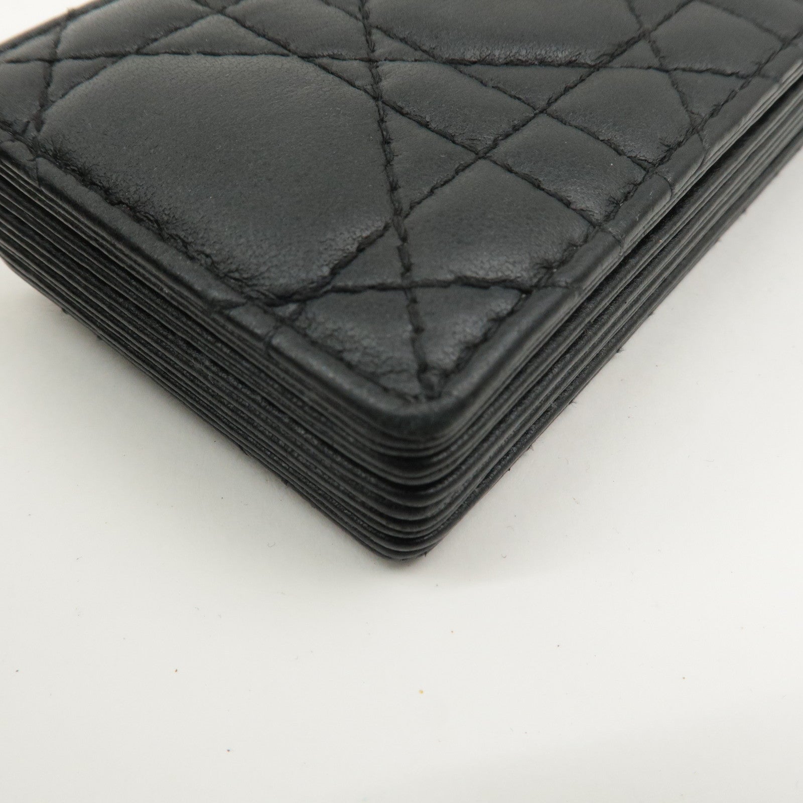 Christian Dior Cannage Lady Dior Leather Card Case Black