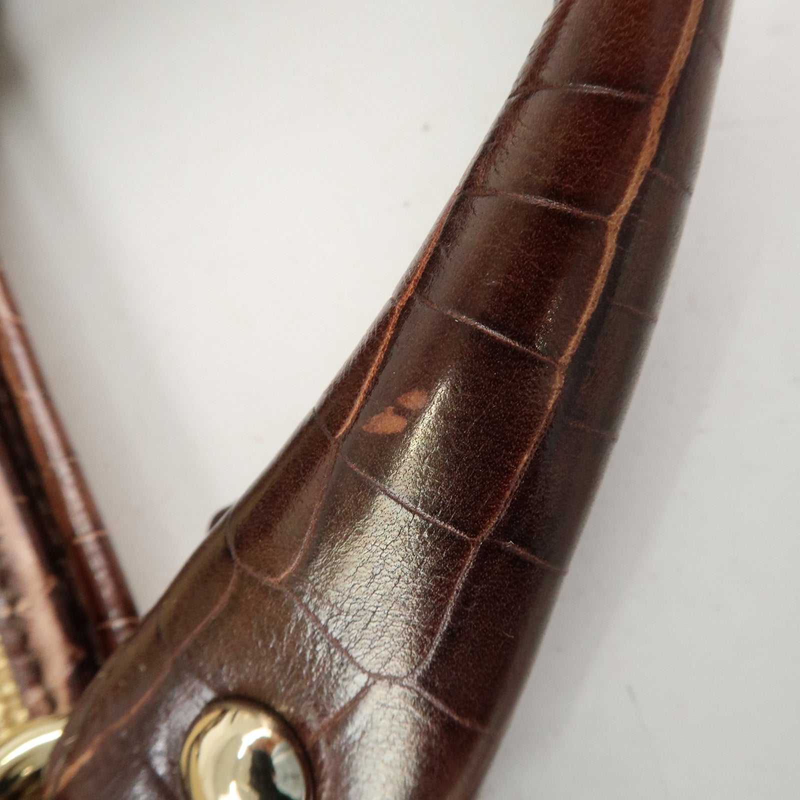 CELINE Straw Leather Boogie Bag Hand Bag Beige Brown Gold HDW Used