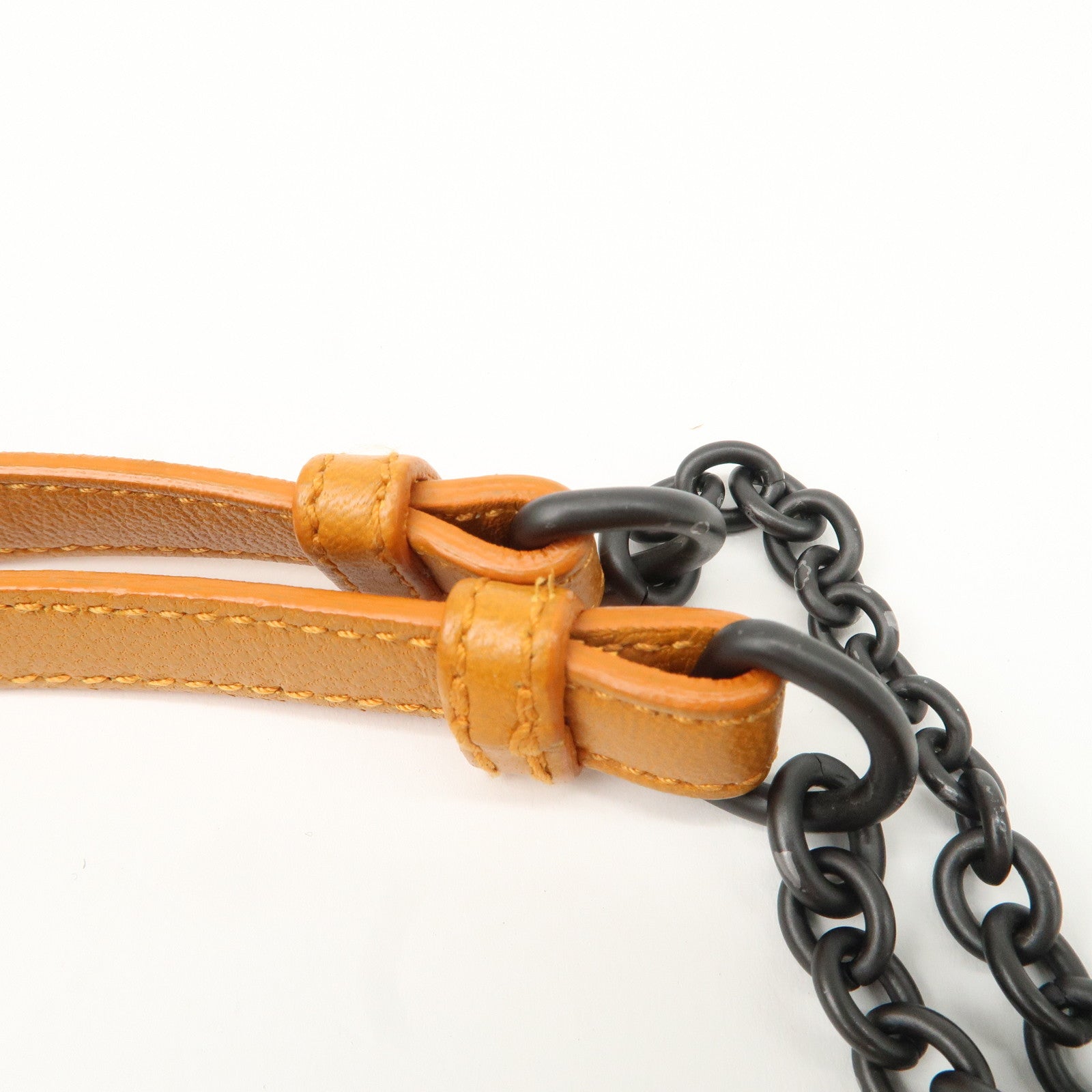 Bottega Veneta Intrecciato Leather Chain Shoulder Bag Orange Used