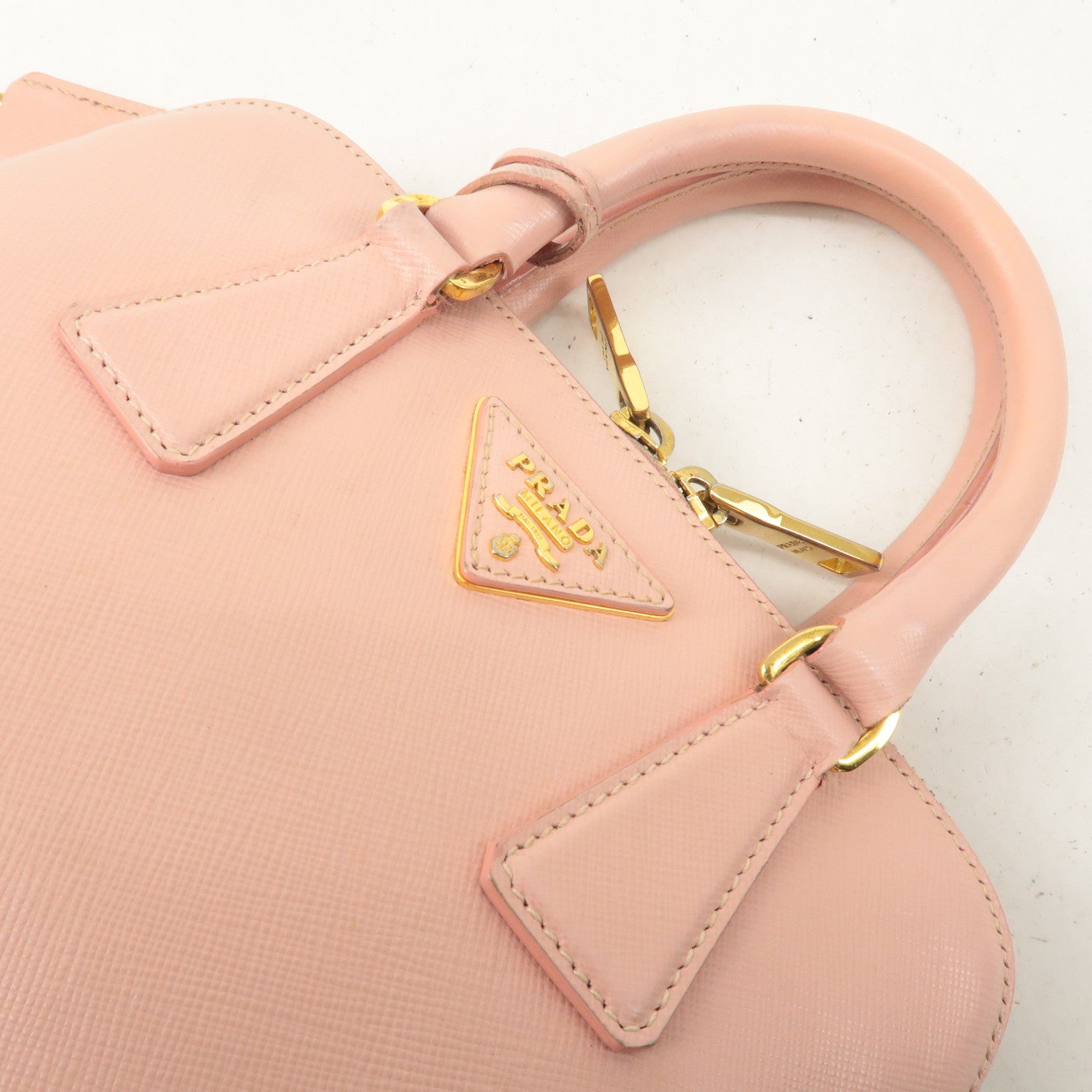 PRADA Saffiano Leather 2WAY Bag Hand Bag Cross Body Pink