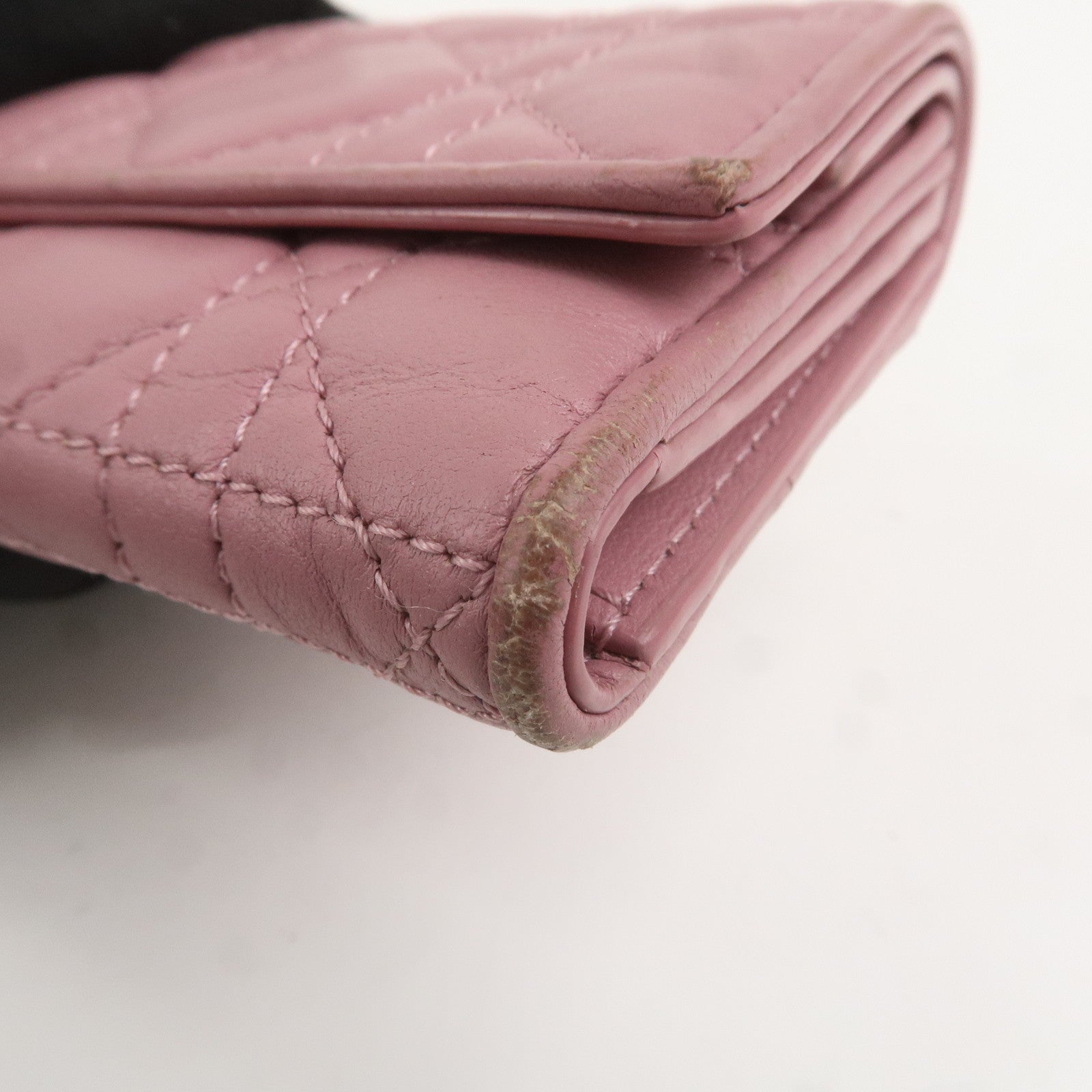 Christian Dior Cannage Leather Lotus Wallet Pink