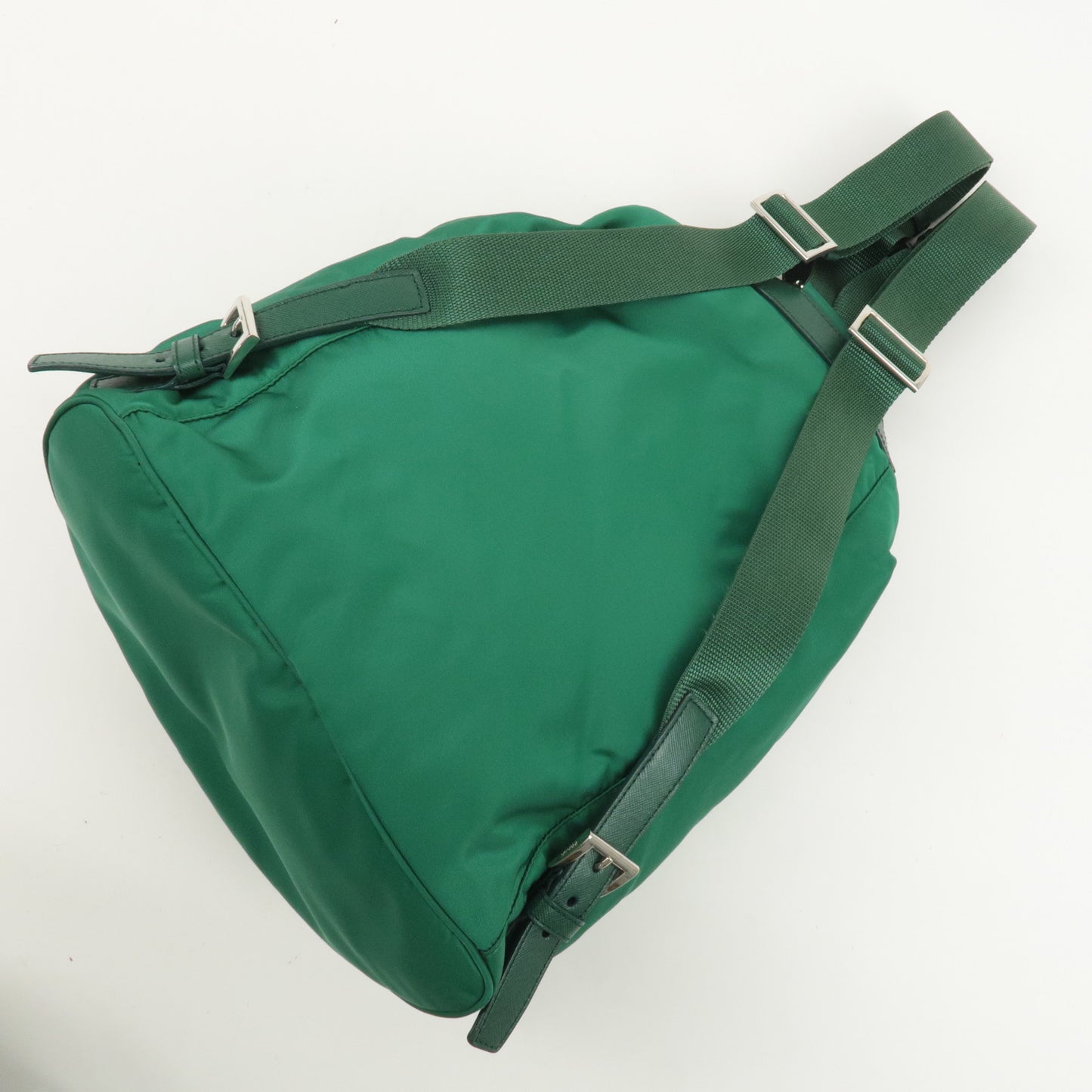 PRADA Nylon Leather Backpack Ruck Sack Green 1BZ032